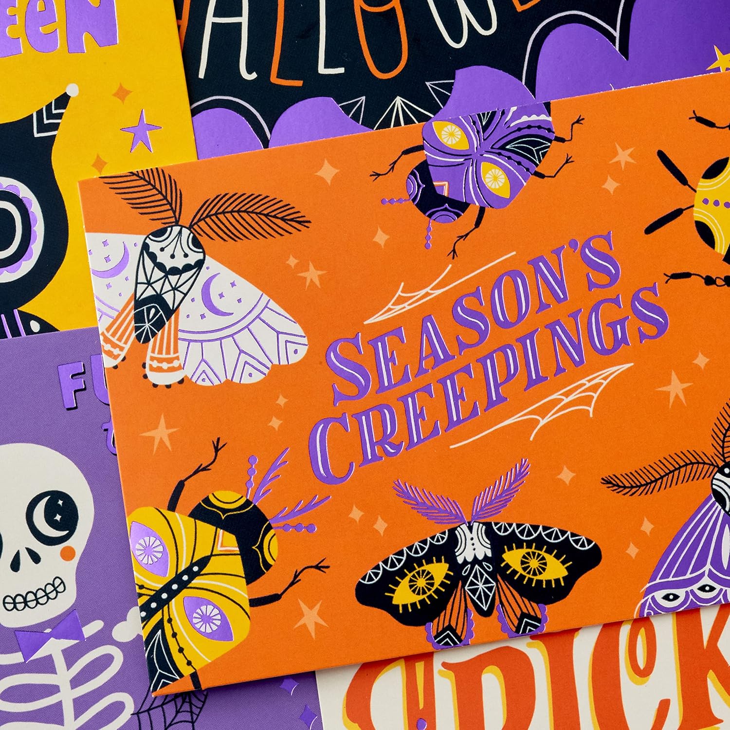 Hallmark Surtido de tarjetas de Halloween, Seas’s Creepings (24 tarjetas con sobres)
