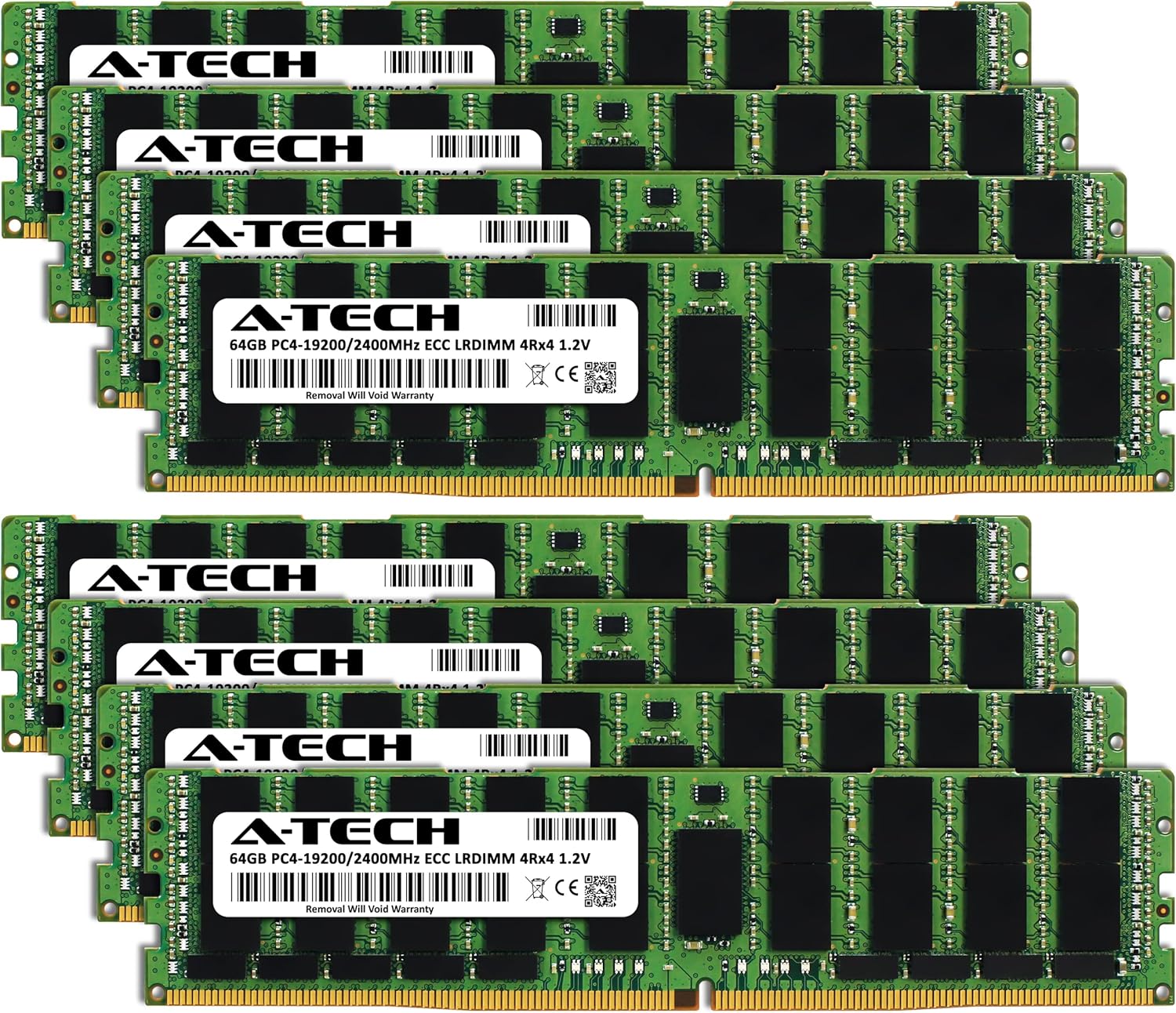 A-Tech Kit de 512 GB (8 x 64 GB) RAM para Supermicro Super X10SRD-F  DDR4 2400MHz PC4-19200 ECC LRDIMM 4Rx4 Carga Reducida Actualización de memoria