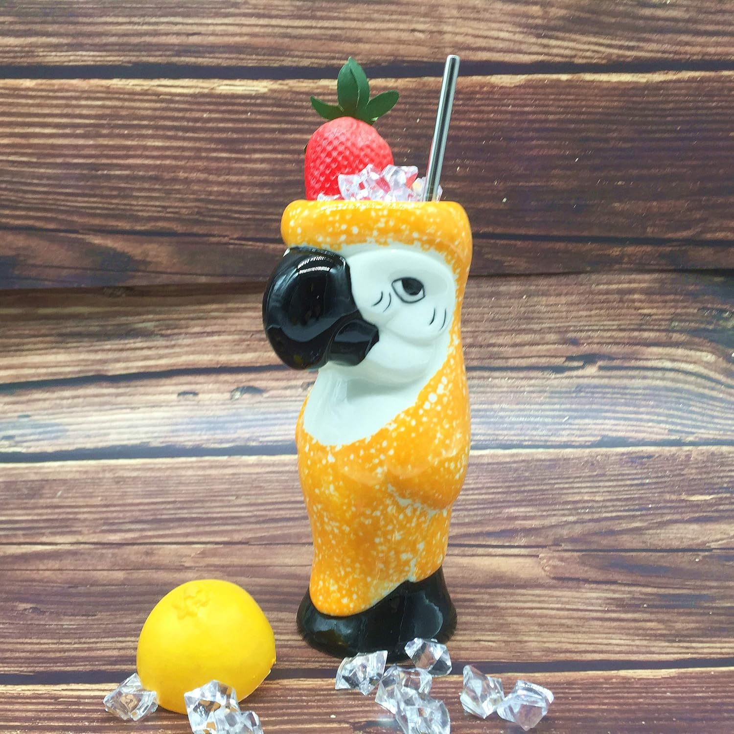 KIURENGT – Tazas Tiki – Taza de loro Tiki, 20 onzas, taza de cóctel para Mai Tai, ponche, piña colada y bebidas tropicales de bar