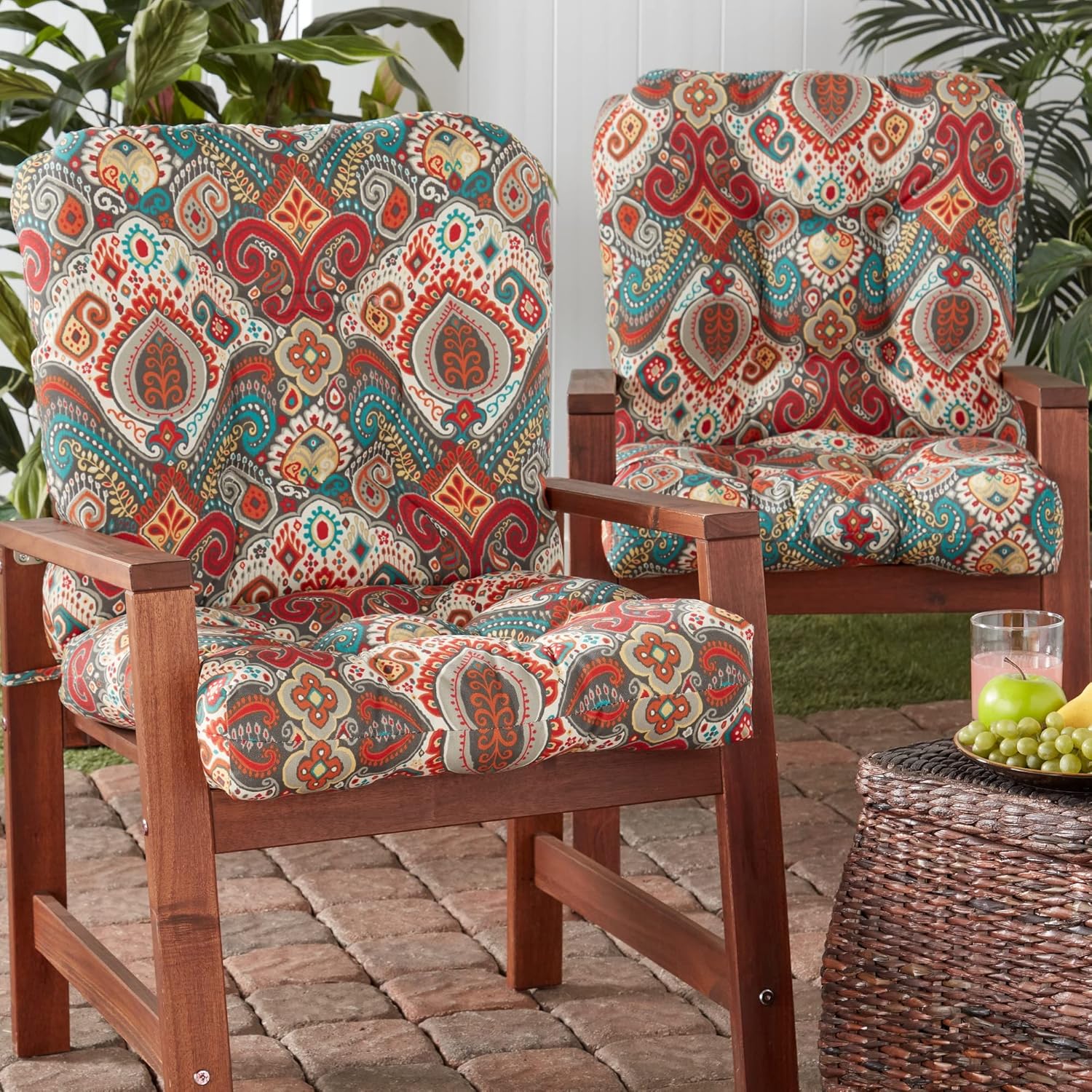 Greendale Home Fashions Juego de cojines para asiento y respaldo de silla, 2 unidades (paquete de 1), desierto pintado