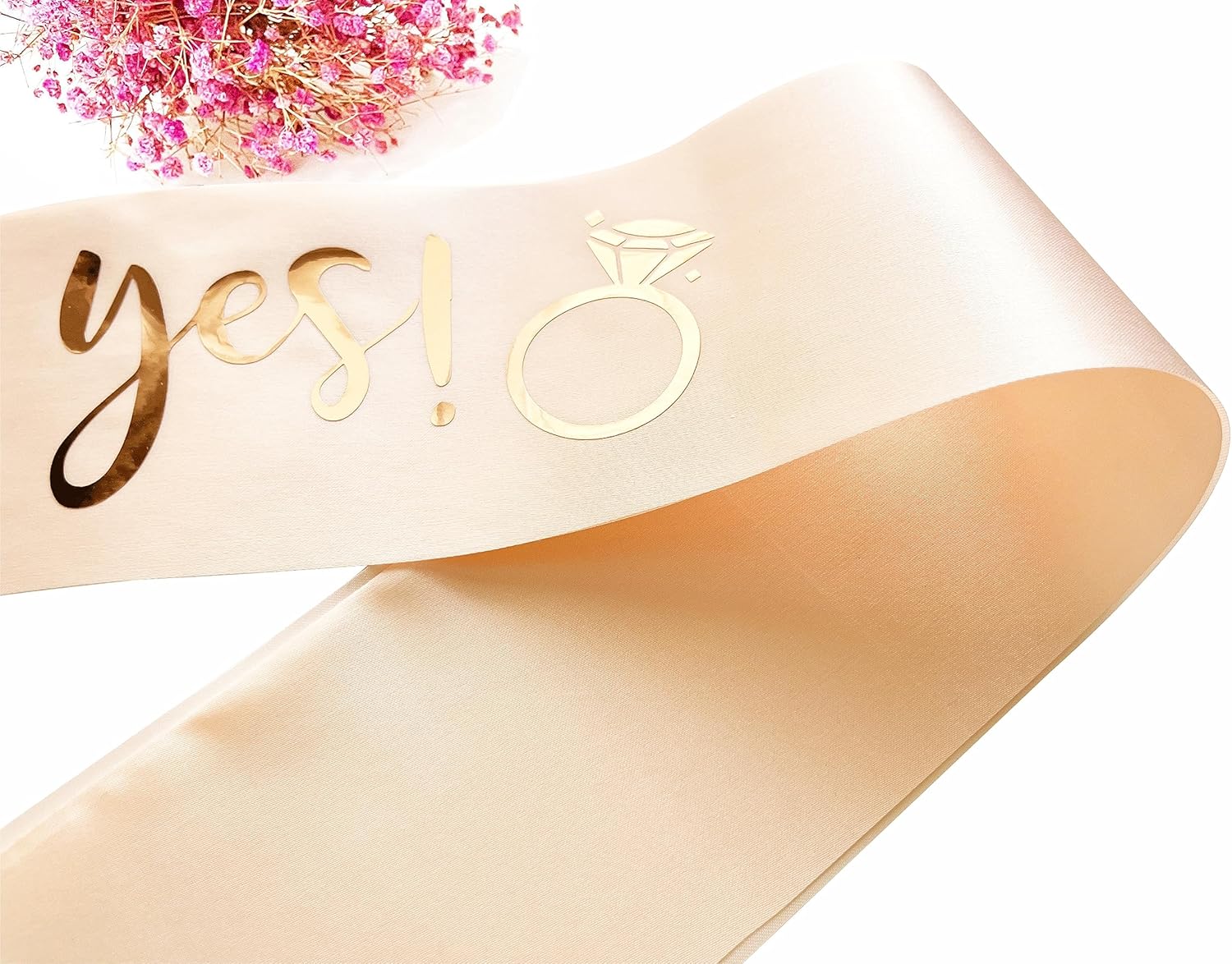 Banda con texto en inglés “I Said Yes for Future Mrs, propuesta de compromiso, anuncio de boda, banda de despedida de soltera para novia