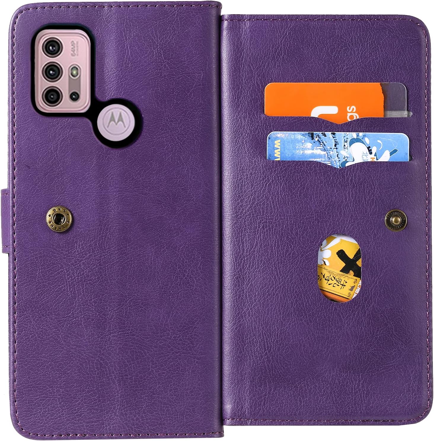 Compatible con Moto G30G20G1010 Power 2021 – Funda tipo cartera para teléfono y protector de pantalla de vidrio templado con tapa para MotoG30,