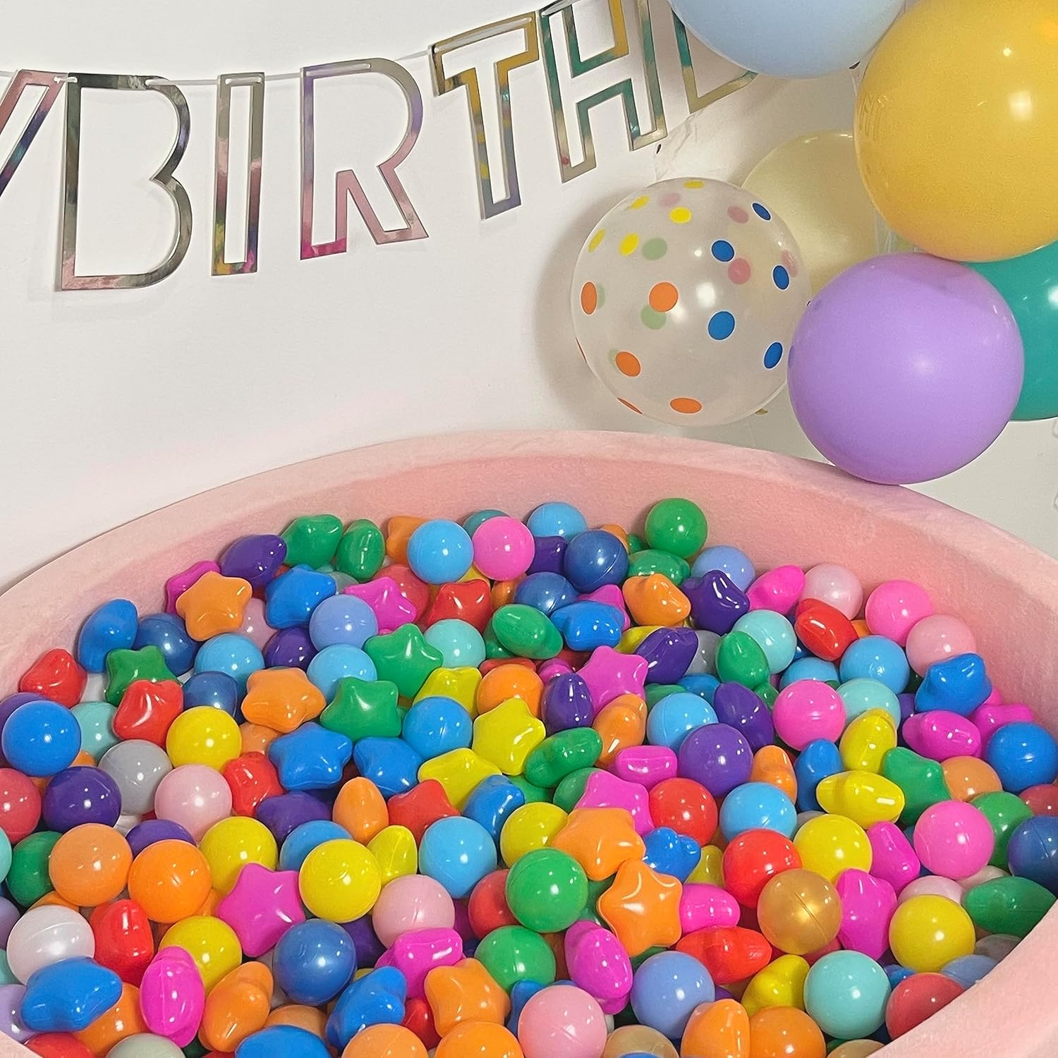 Star Ball – Pelotas de juego de 5001000 unidades de plástico para piscina de bebé, bolas de juego sin BPA a prueba de aplastamiento, bolas de juego