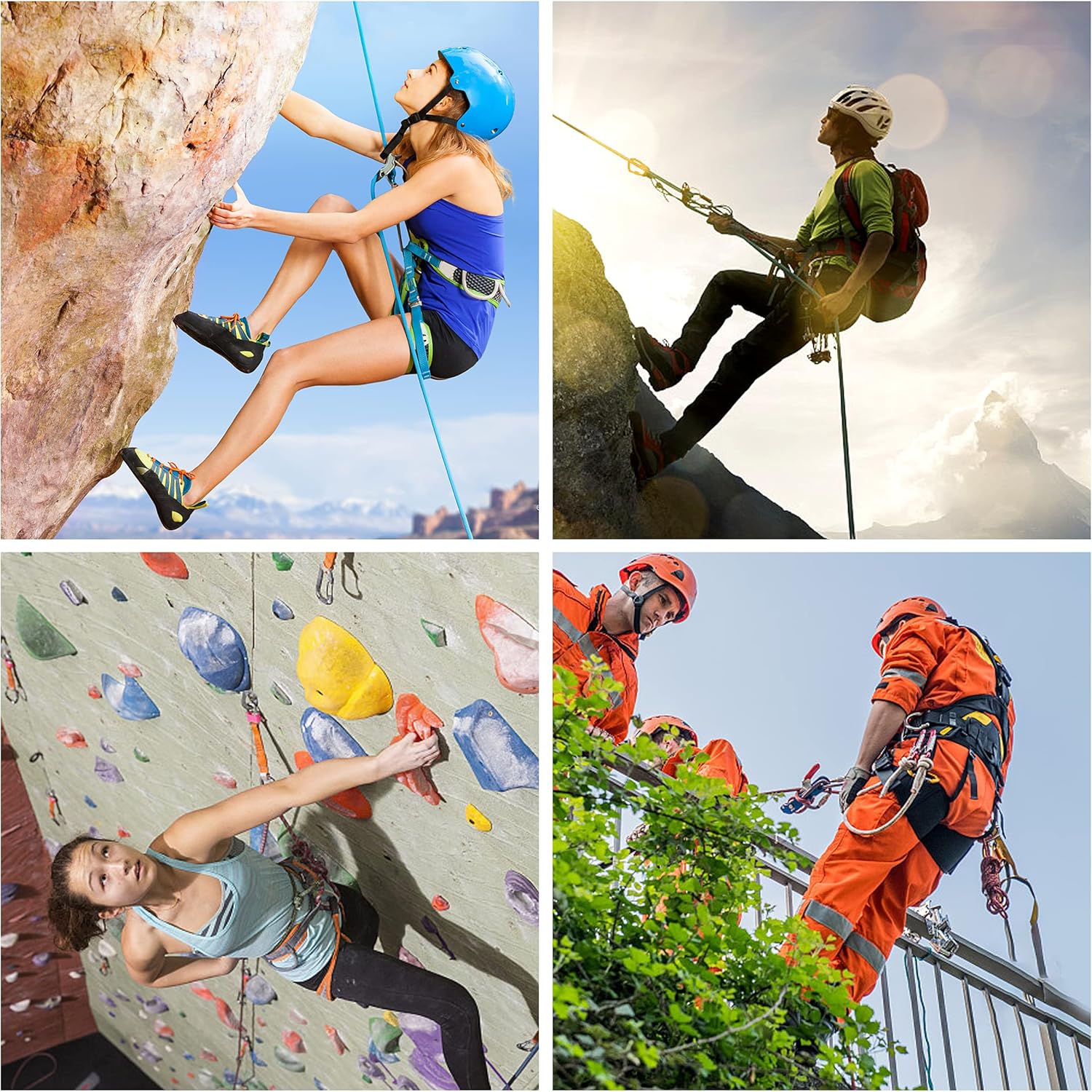 Nice C Cuerda de escalada, cuerda de rescate, cuerda de construcción, cuerda de escalada en roca, estática de 0.394 in, 32 pies, 64 pies, 96 pies,