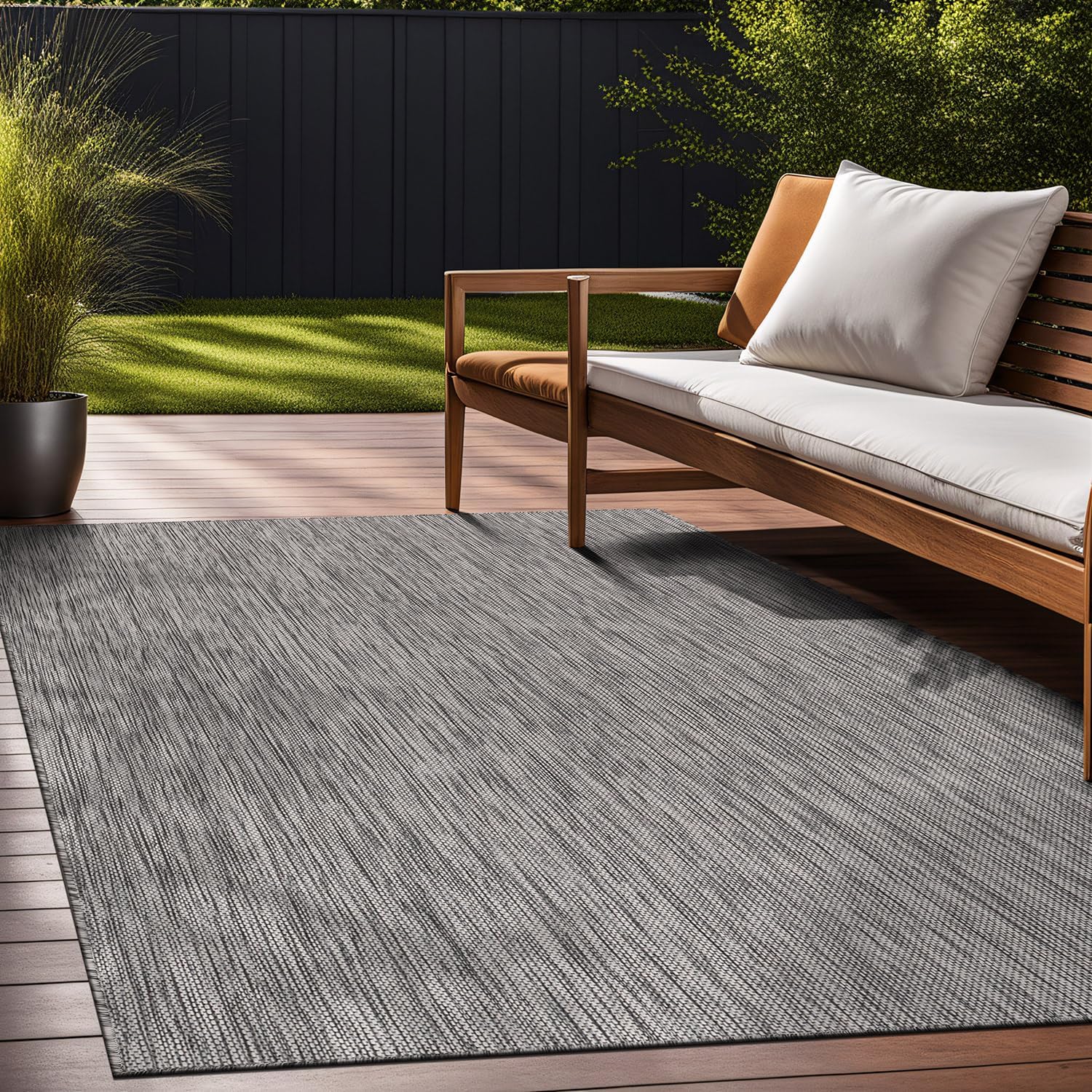 Beverly Rug Alfombra para interiores y exteriores, 5 x 7 pies, lavable, para patio, terraza, porche, alfombra de área moderna, resistente al agua,