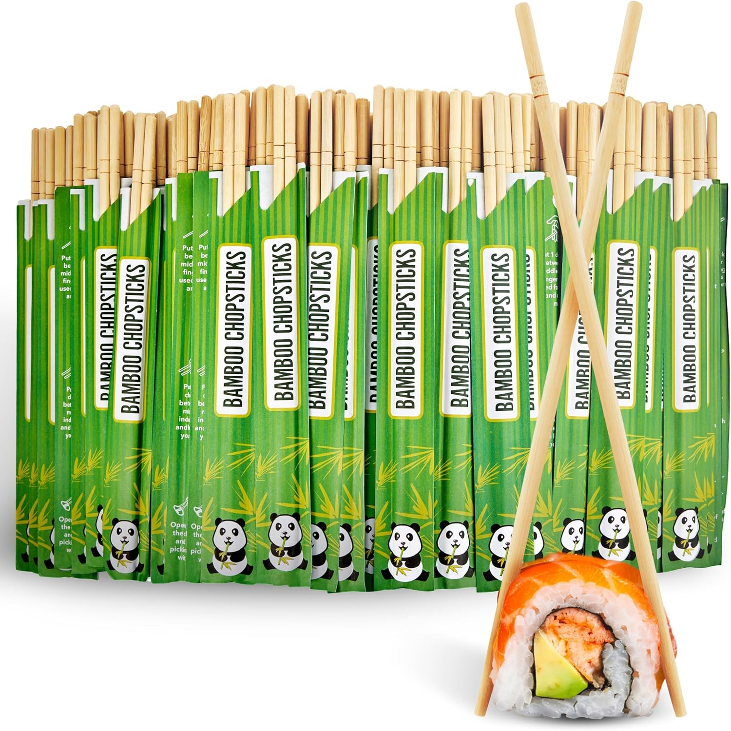 Stock Your Home Palillos desechables de bambú, palillos a granel (200 unidades), palillos de bambú separados para sushi, comida china, japonesa y