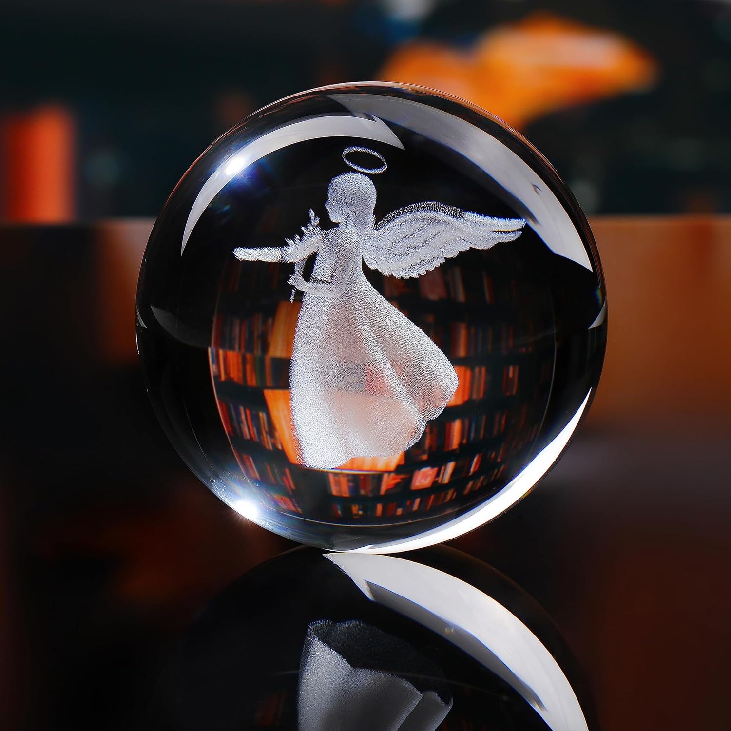 Qianwei Figuras de ángel guardián de cristal 3D, regalos para mujeres, estatua de ángel, pisapapeles, regalos de condolencias, regalos de