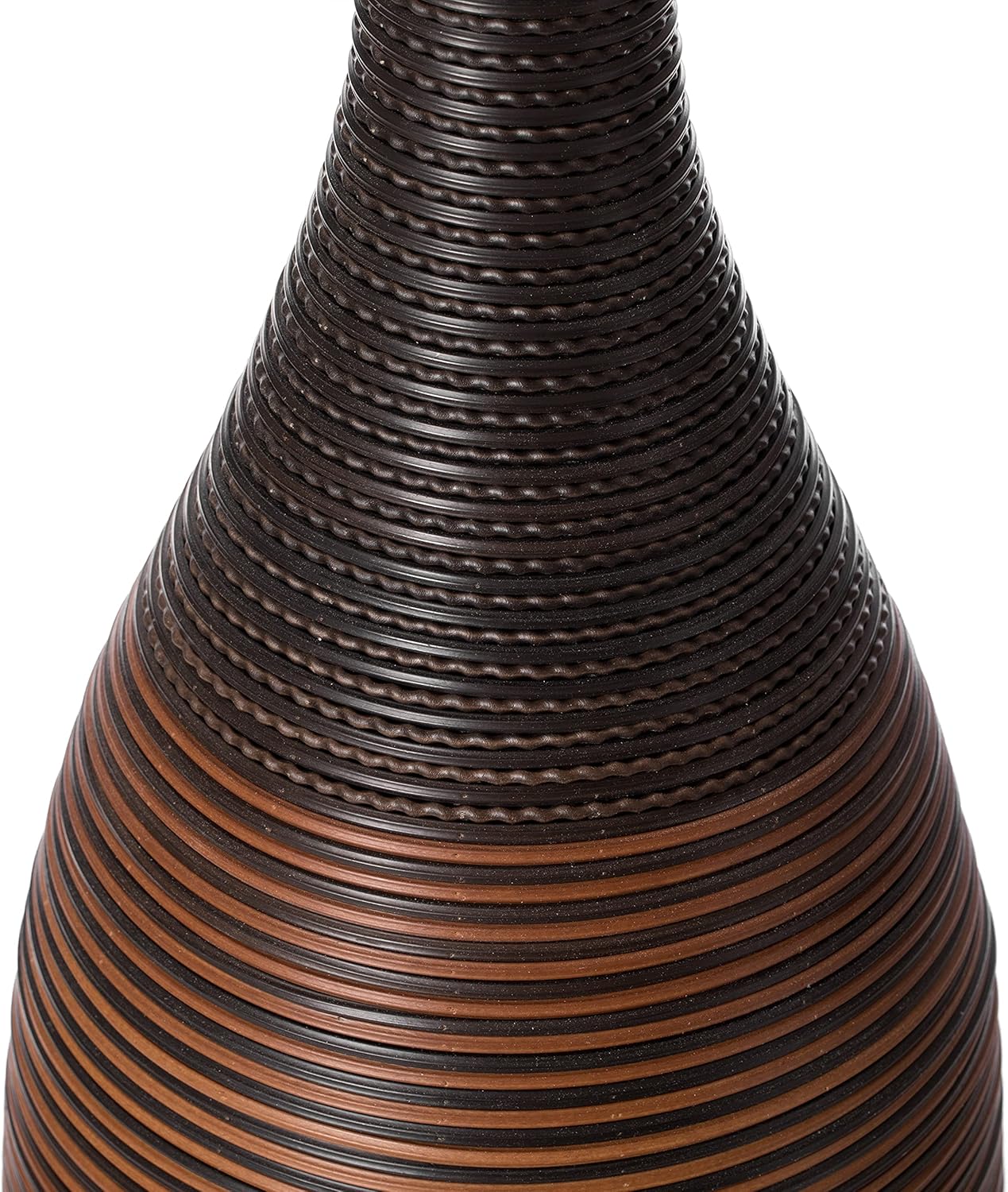 Uniquewise Jarrón alto de piso de diseño, jarrón grande para decoración del hogar, jarrón de piso de ratán artificial, jarrón marrón para sala de