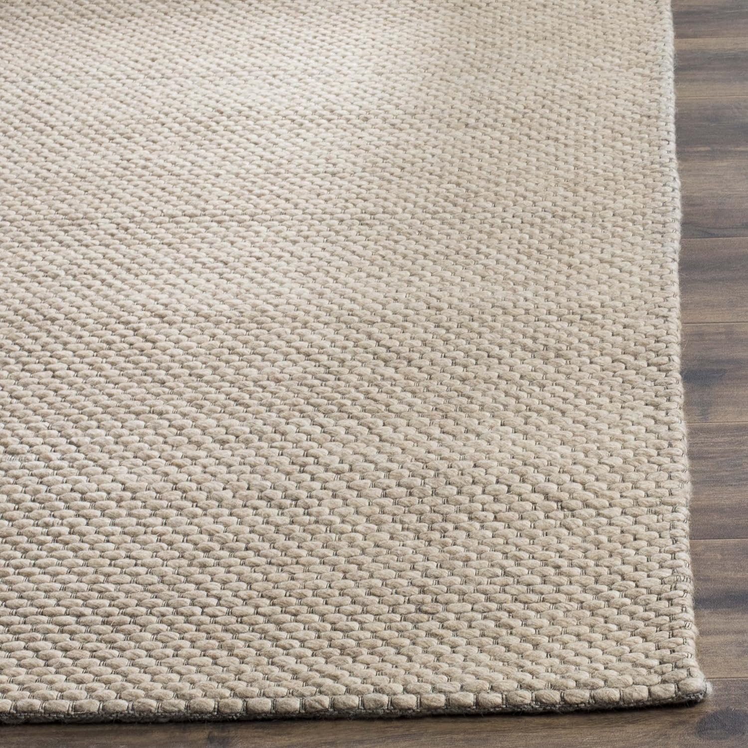 SAFAVIEH Natura Collection – Alfombra de área de 5 x 8 pies, color beige, lana hecha a mano, ideal para zonas de alto tráfico en sala de estar,