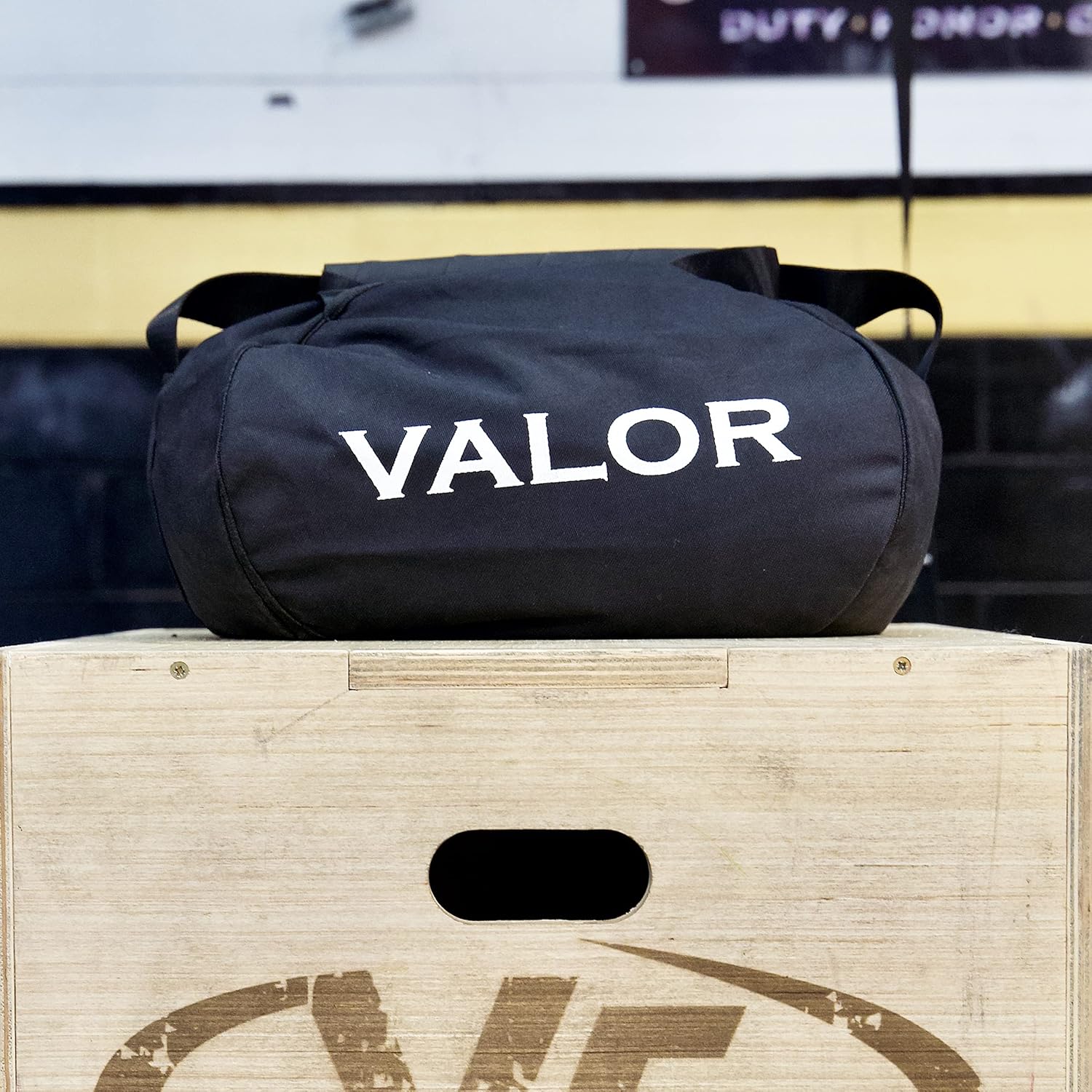 Valor Fitness Bolsa de arena Work Out – Bolsa de lona autolenada – Mango de agarre grueso – Construcción de vinilo resistente – Cremallera reforzada
