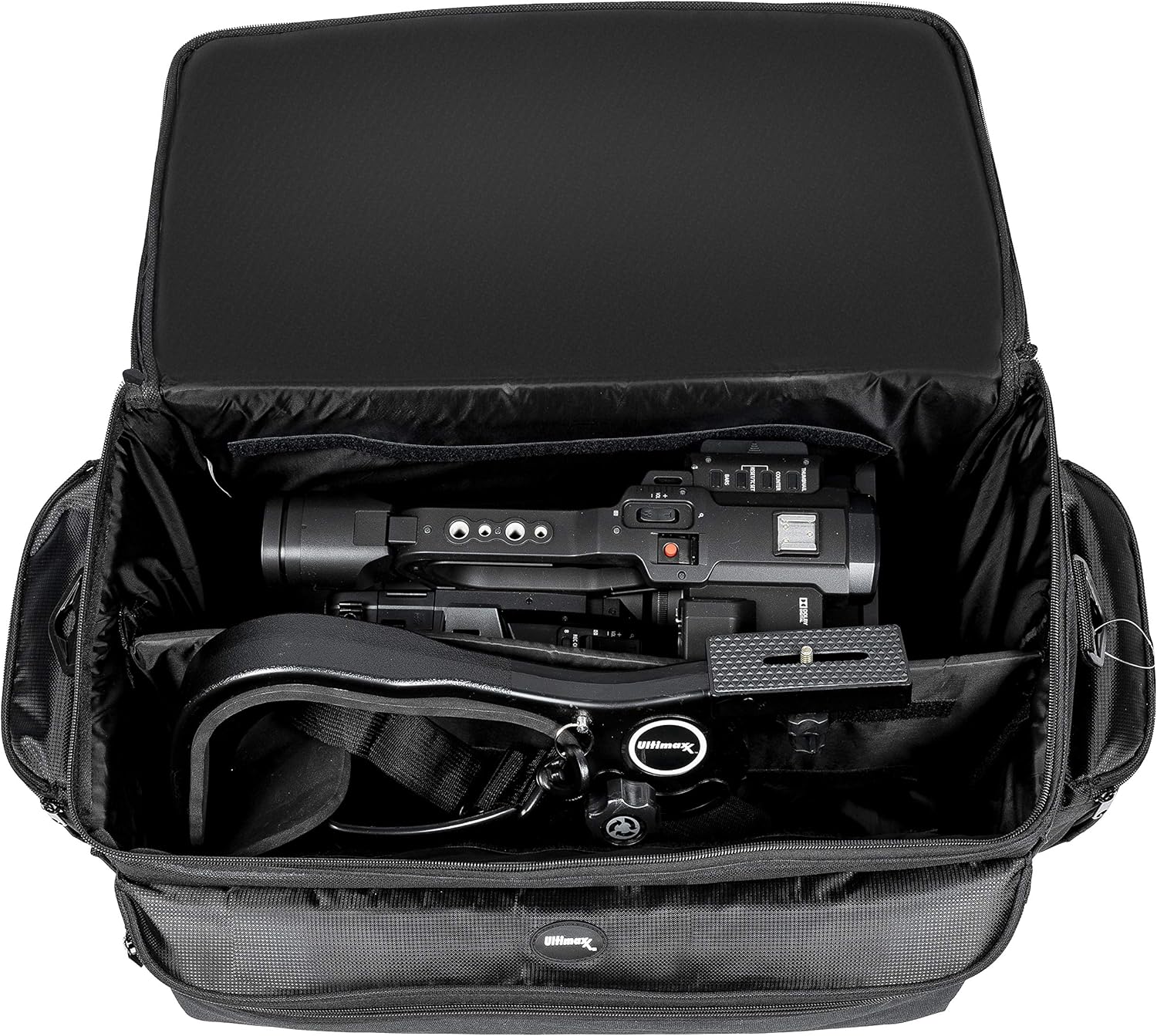 Ultimax – Bolsa extra grande y resistente al agua compatible con videocámaras y accesorios para Panasonic AG-AC160, AC30, AC90A, AC130A, AF100,