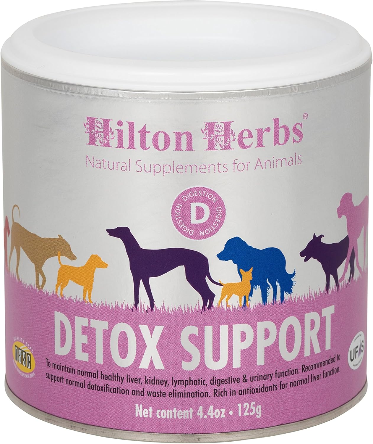 Hilton Herbs Canine Detox Support Suplemento de función hepática herbaria para perros, bañera de 4.4 onzas