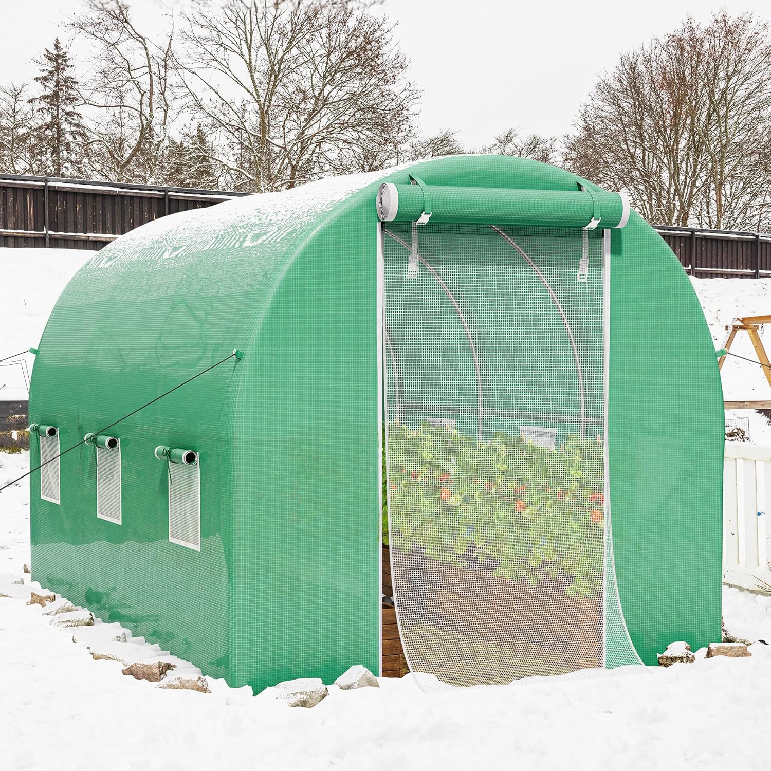 YITAHOME Invernaderos grandes de 10 x 7 x 7 pies, túnel de alta resistencia, invernadero, para exteriores, portátil, para jardinería, con marco de