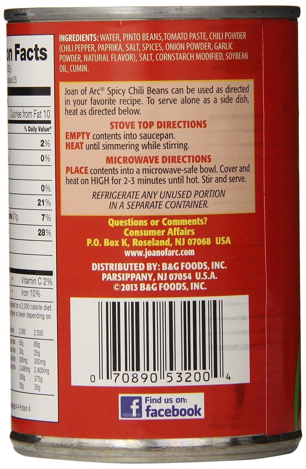 Joan of Arc Frijoles, Chile picante, 15 onzas (paquete de 12)