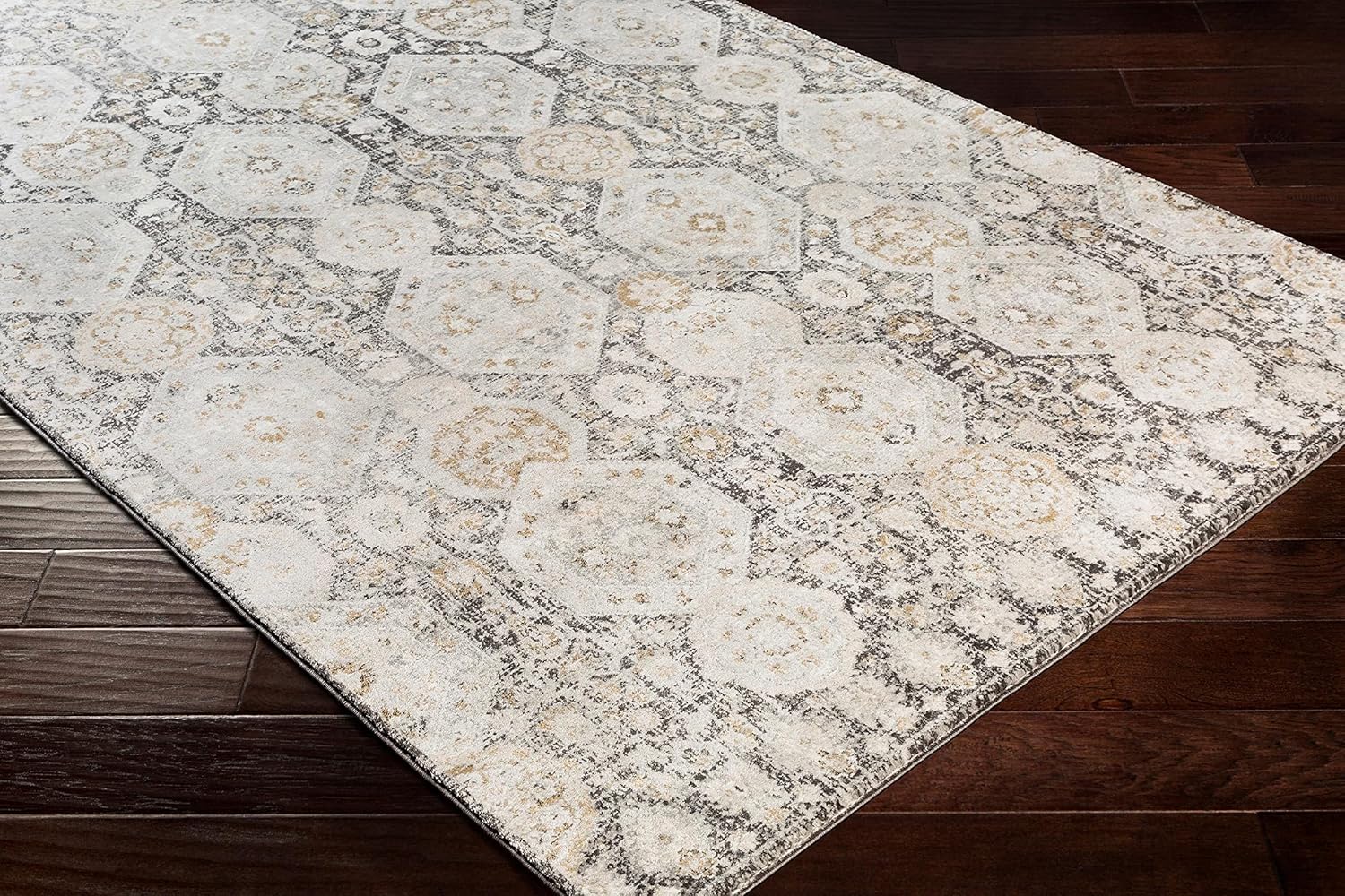 Mark&Day – Alfombra Geelbroek tradicional de 8 x 10 pies, color negro, gris carbón y marrón, para sala de estar, dormitorio o cocina (7.10 x 10.2