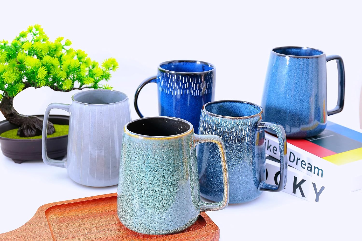 Taza de café de cerámica de 24 onzas, taza grande de café con leche, taza de té para cacao, capuchino, latte, cereales, apta para lavavajillas,