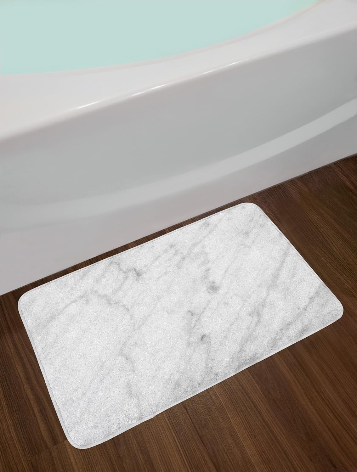 Ambesonne Tapete de baño con estampado de mármol, pintura realista de superficie de naturaleza mineral, arte de formación roca, tapete de felpa para