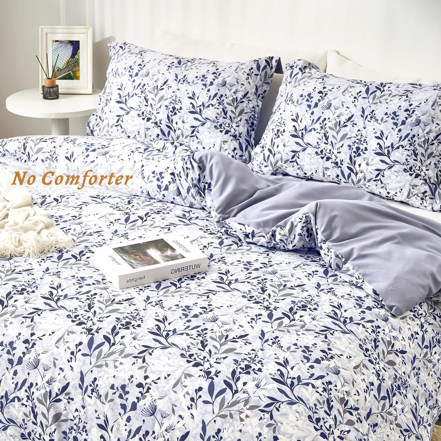 McVernon’s Funda de edredón floral tamaño King de 3 piezas, funda de edredón floral King con 2 fundas de almohada, juego de ropa de cama suave para
