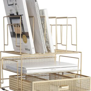 BLU MONACO Accesorios de escritorio dorados y organizadores de espacio de trabajo organizador de escritorio bonito organizador de archivos para BLU MONACO Accesorios de escritorio dorados y organizadores de espacio de trabajo organizador de escritorio bonito organizador de archivos para