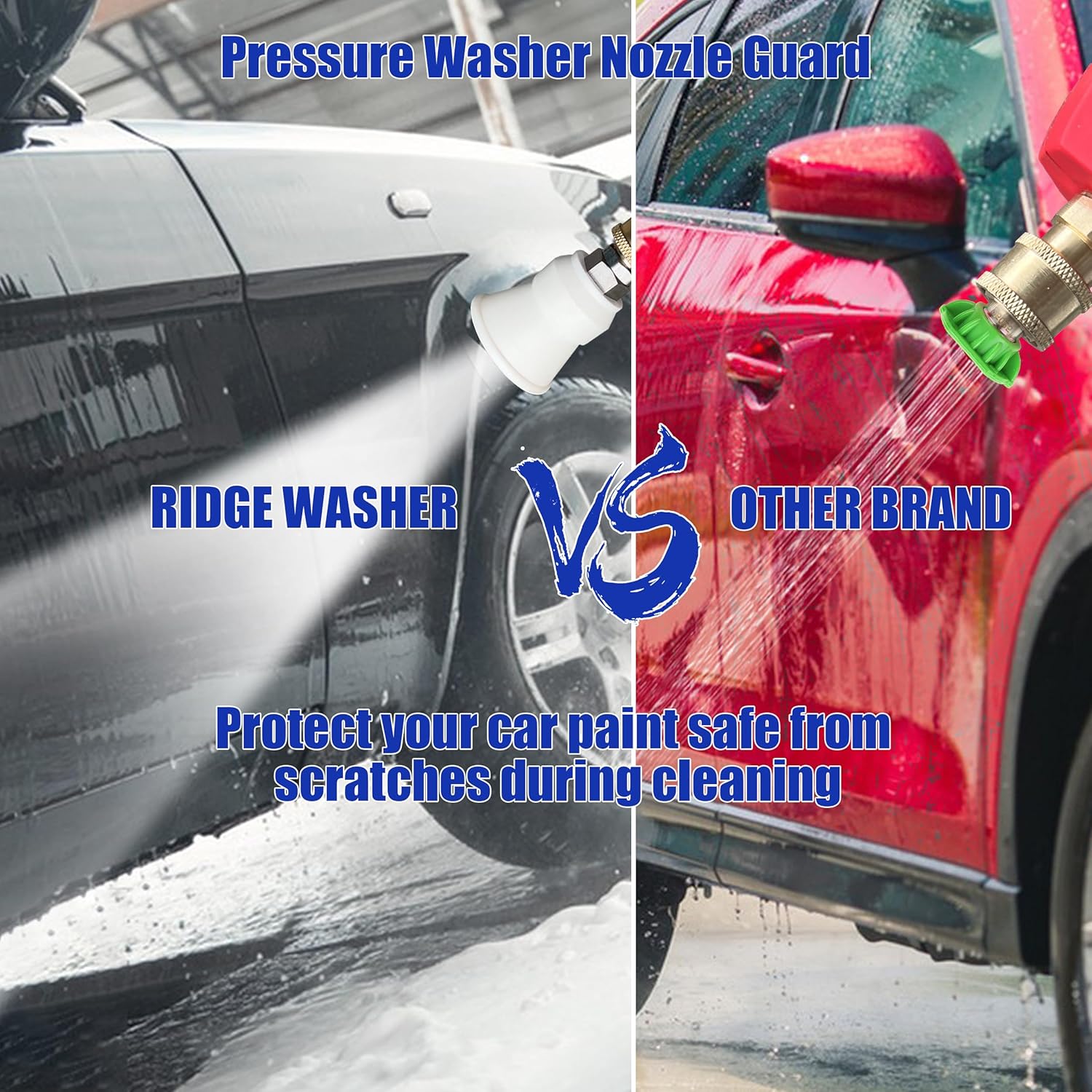 RIDGE WASHER Protector de boquilla para lavadora a presión, puntas de boquilla de lavadora con soporte protector, 5 puntas de lavado a presión con