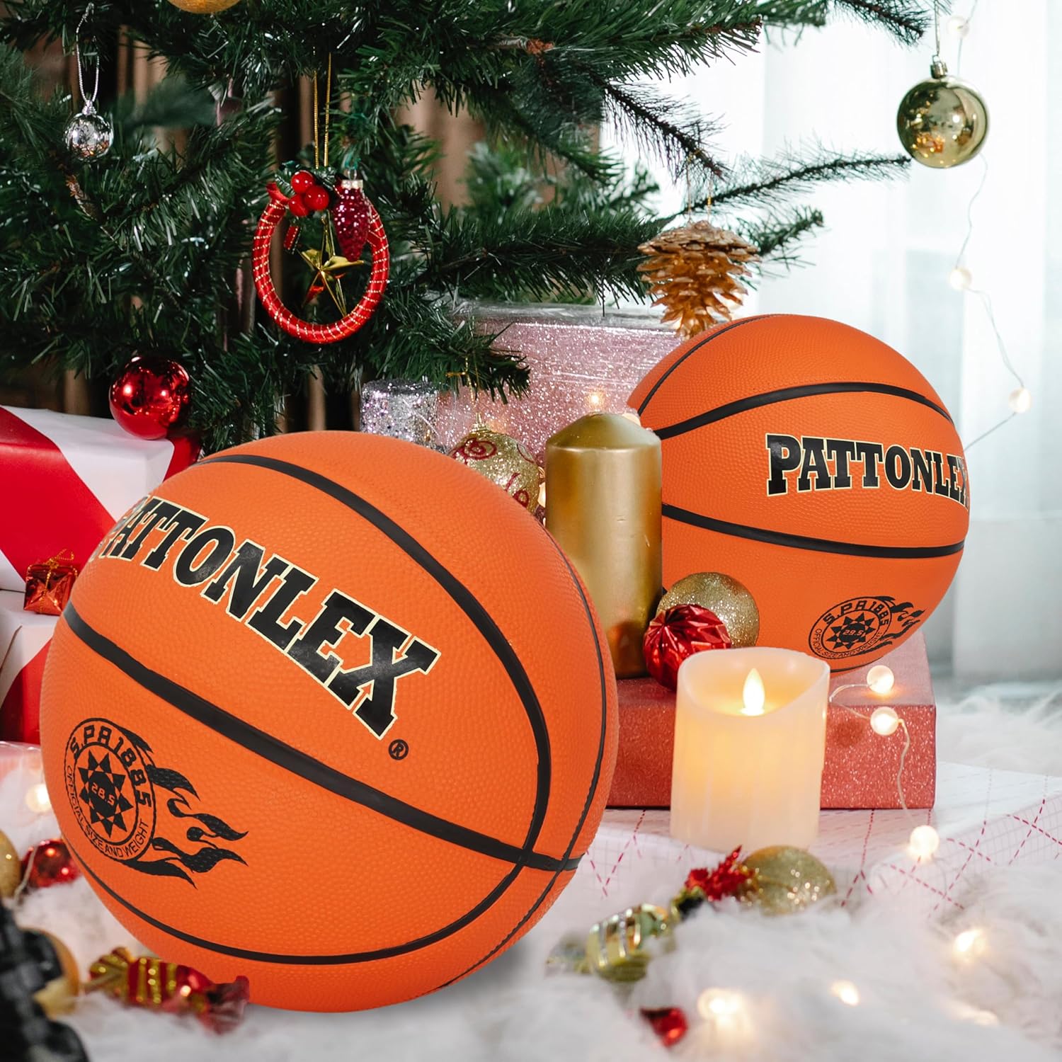 Balón de baloncesto de goma para interiores y exteriores, tamaño oficial, 29.5 pulgadas, 28.5 pulgadas, 27.5 pulgadas, con inflador, para niños,