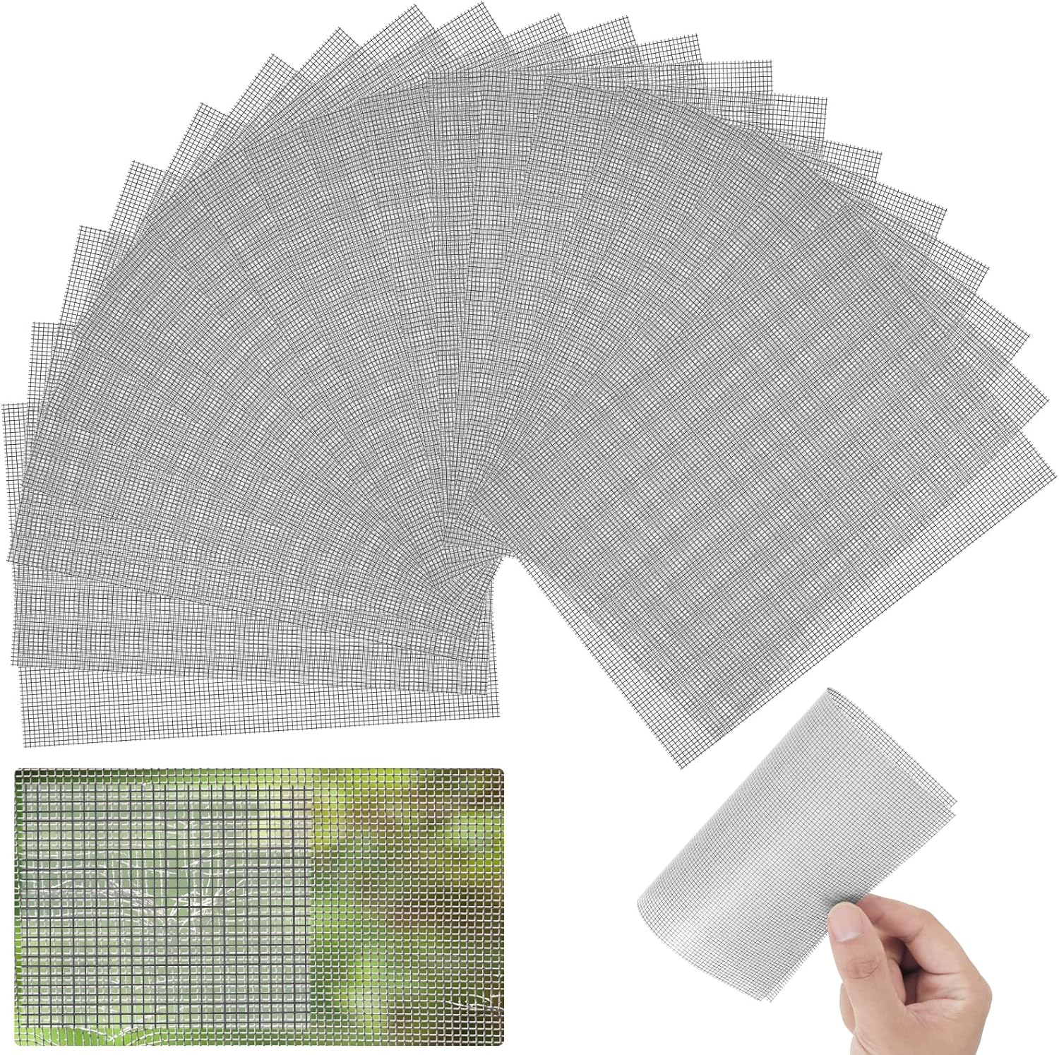 Juego de 20 parches de reparación de pantallas de ventana, cinta de reparación de pantalla autoadhesiva de 5 x 7 pulgadas, parches de repuesto de