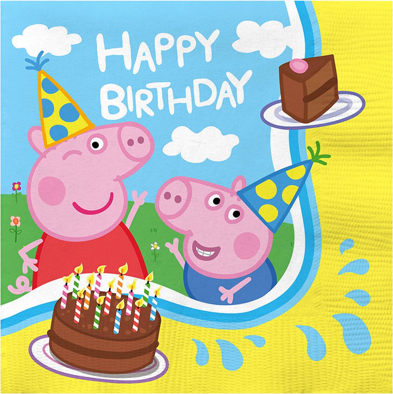 Treasures Gifted Servilletas de fiesta de cumpleaños de Peppa Pig con licencia oficial, paquete de 32 servilletas de Peppa Pig – Servilletas para