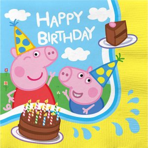 Treasures Gifted Servilletas de fiesta de cumpleaños de Peppa Pig con licencia oficial, paquete de 32 servilletas de Peppa Pig – Servilletas para Treasures Gifted Servilletas de fiesta de cumpleaños de Peppa Pig con licencia oficial, paquete de 32 servilletas de Peppa Pig – Servilletas para