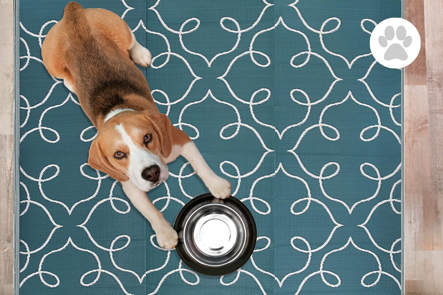 FH Home – Alfombra para exteriores, impermeable, resistente a la decoloración, reversible, plástico reciclado de alta calidad, acabado tipo celosía