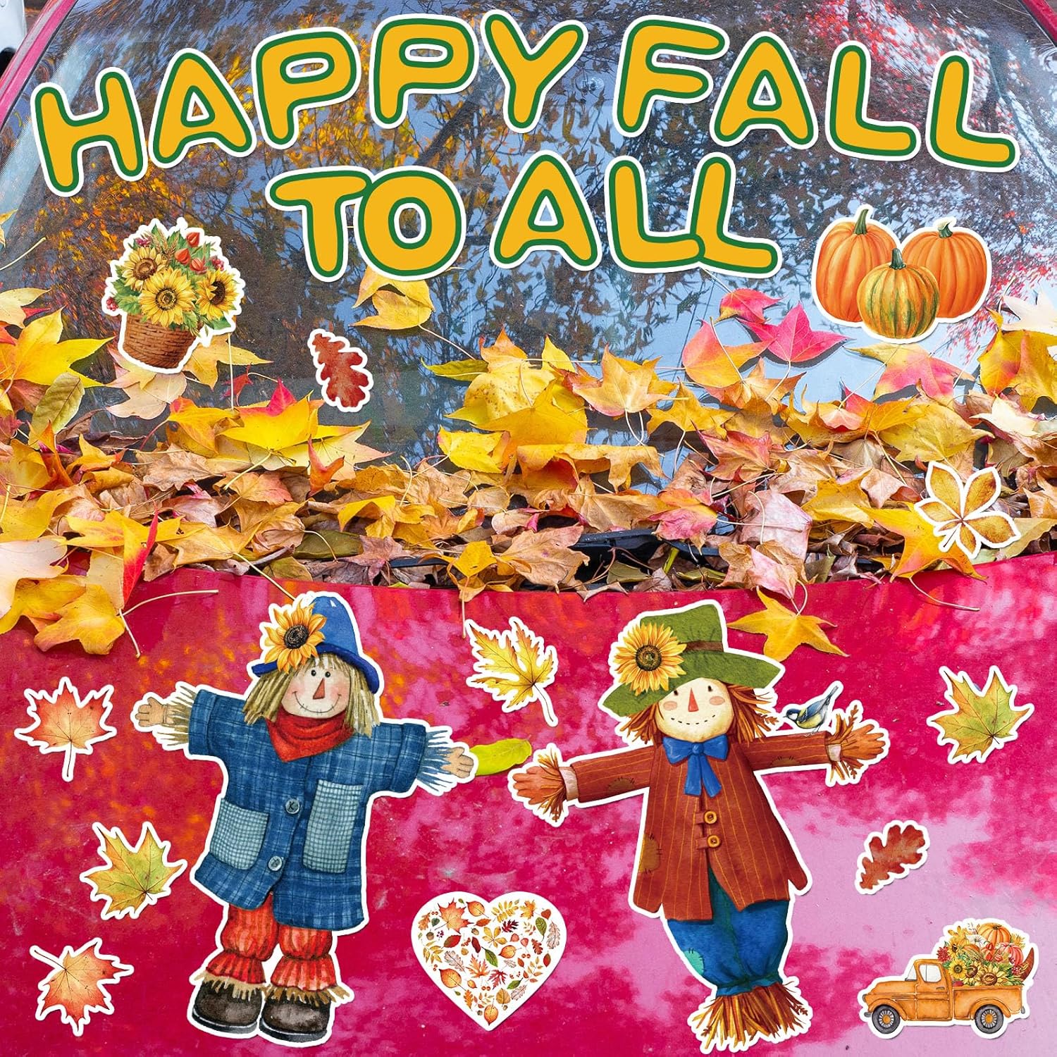 25 imanes de otoño para puerta de garaje, imanes extraíbles de otoño, decoración de puerta de garaje, espantapájaros, hojas, girasoles, calabaza,