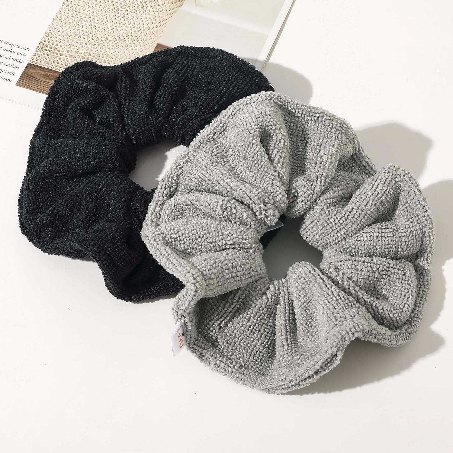 Ivyu Toalla de microfibra para secar el cabello, banda elástica grande de fibra para rizar el cabello para la ducha, productos para el cabello