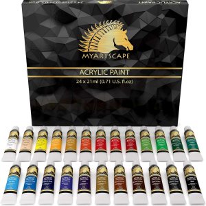 MyArtscape Juego de pintura acrílica, 24 tubos de 0.7 fl oz, resistente a la luz, cuerpo pesado MyArtscape Juego de pintura acrílica, 24 tubos de 0.7 fl oz, resistente a la luz, cuerpo pesado