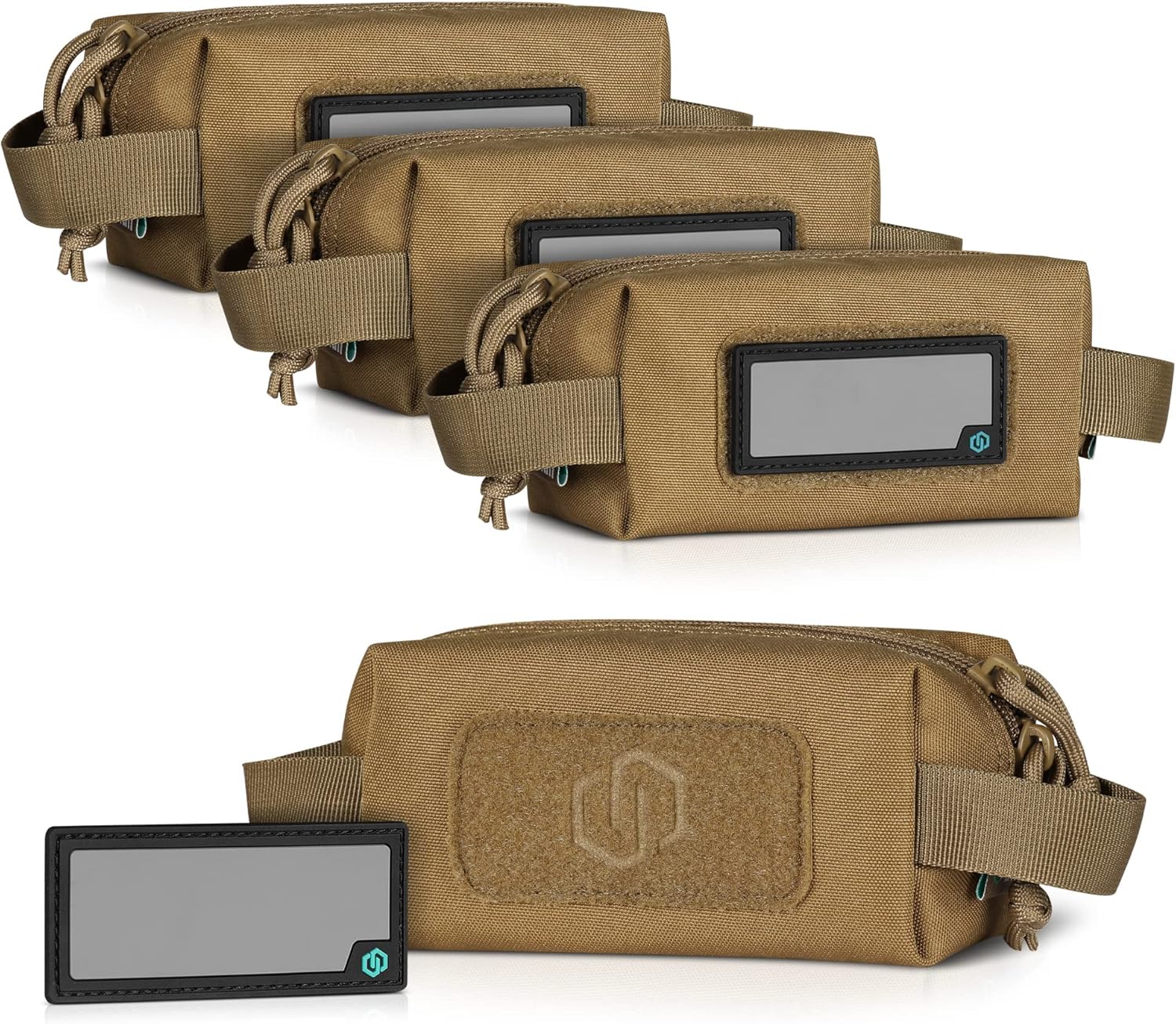 Savior Equipment Loose Sacs – Paquete de 4 bolsas tácticas de munición para armas de fuego, parches de identificación incluidos, rifle, carabina,