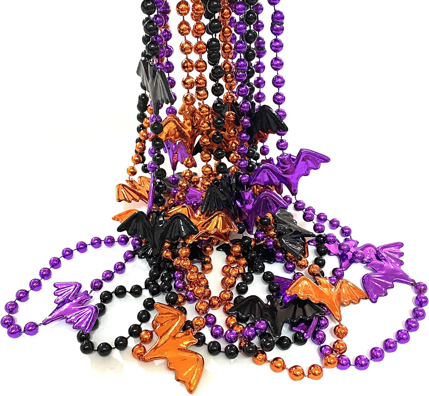 YSPPF 12 piezas de collar de cuentas de murciélago para fiesta de Halloween, collar del día de los piratas, adorno de regalo