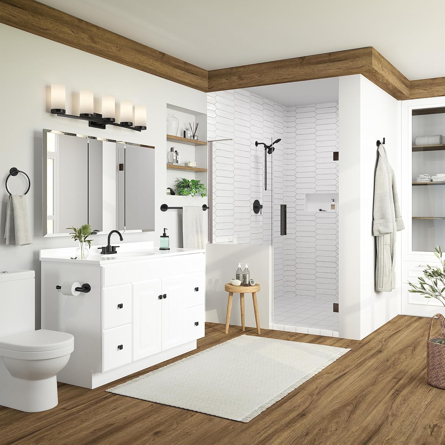 Design House Graz – Soporte para papel higiénico, color negro mate