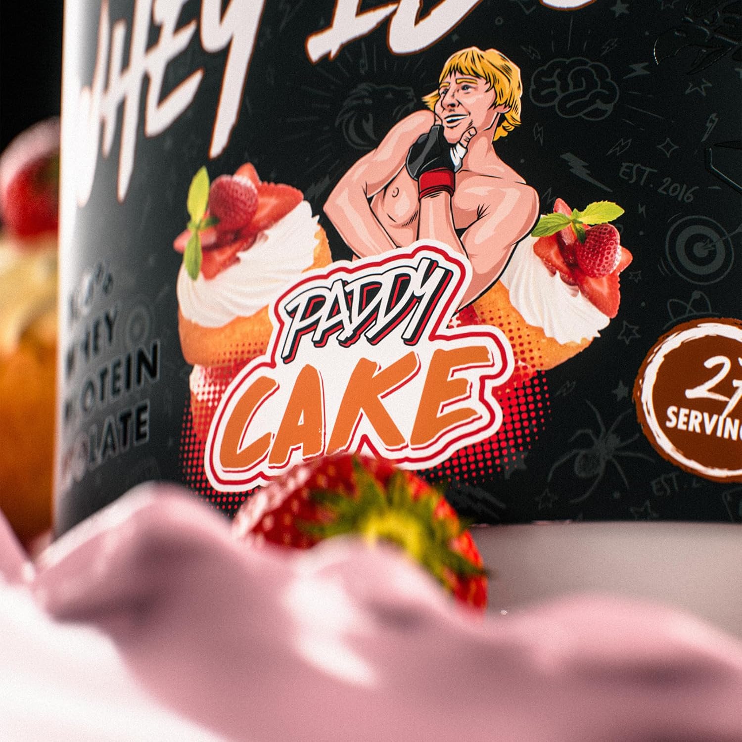 ABE Whey ISO – All Black Everything 100% aislado de proteína de suero con trozos de fresas reales  Después del entrenamiento, 0.88 onzas de