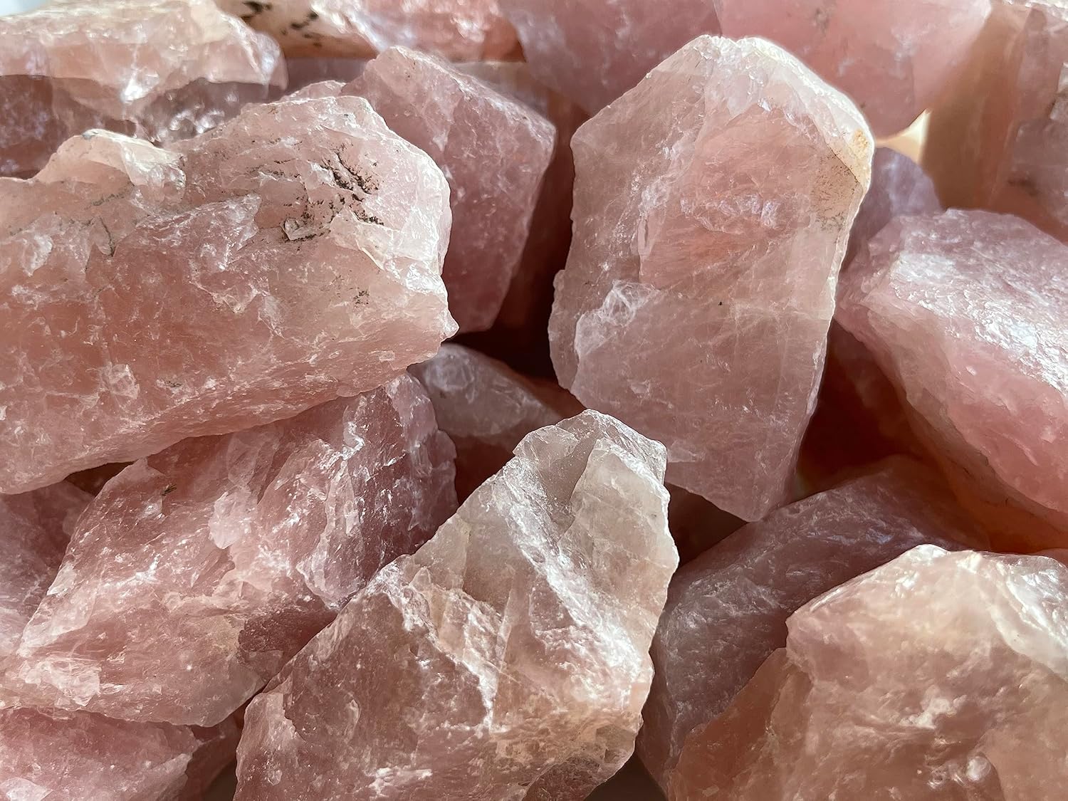Piedras naturales ásperas de cuarzo rosa grande, cuarzo rosa crudo de 2.5-4 pulgadas, cuarzo rosa, piedra de amor, cristales curativos, 0.25-2 libras