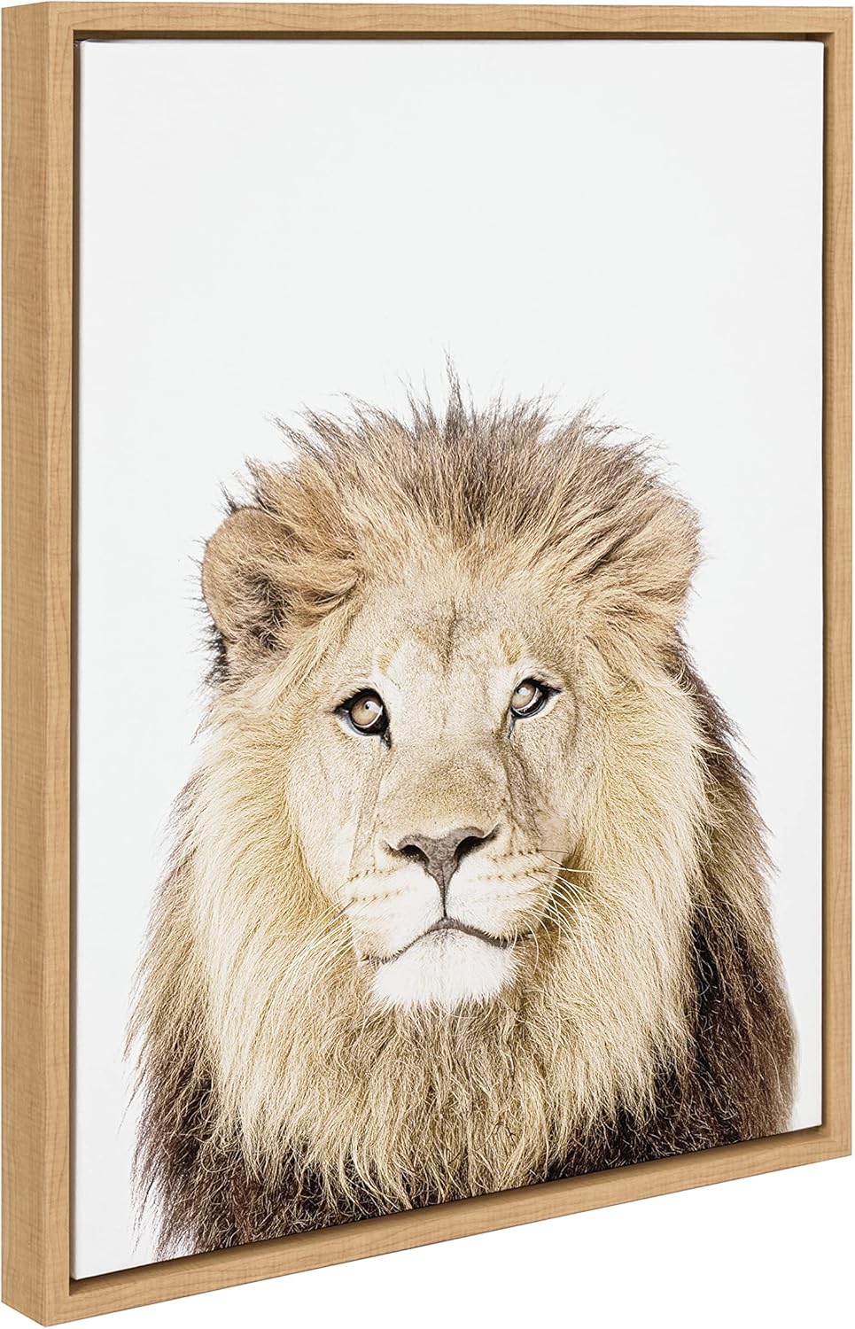Kate and Laurel Sylvie Lion Thinking – Lienzo enmarcado para pared, diseño de retrato de Amy Peterson Art Studio, 18 x 24 pulgadas, natural, arte
