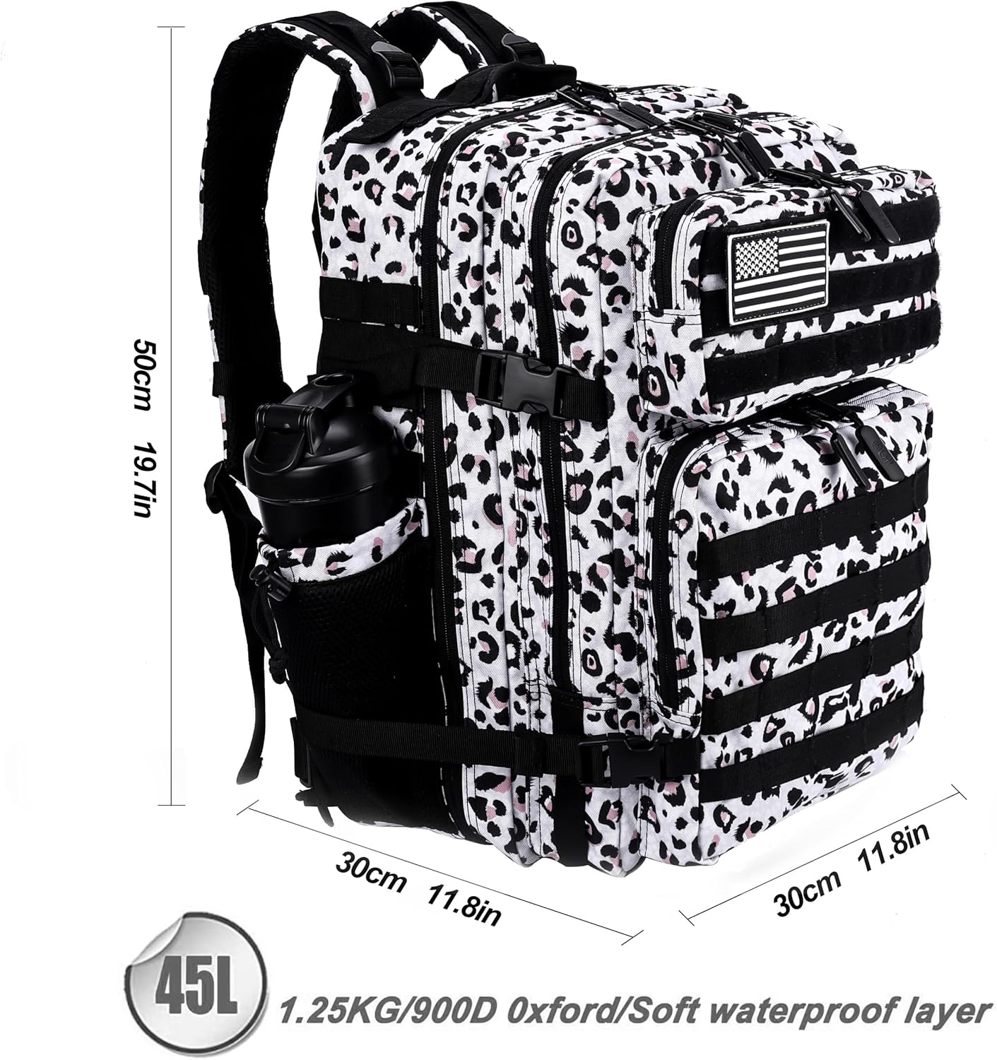 LHI Mochila táctica militar para hombres y mujeres, 45L, 3 días, paquete de asalto, mochila grande con sistema Molle