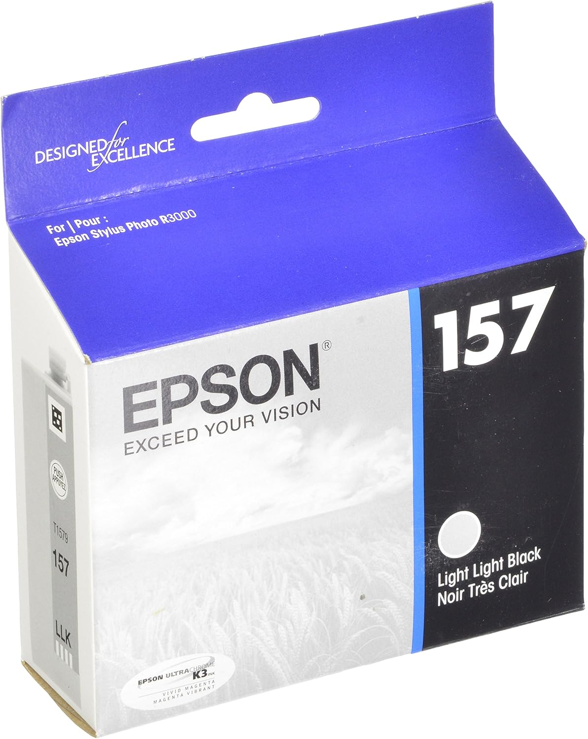 Cartucho de tinta Epson UltraChrome K3 157 Inkjet T157120 Photo, de color negro, Negro claro claro
