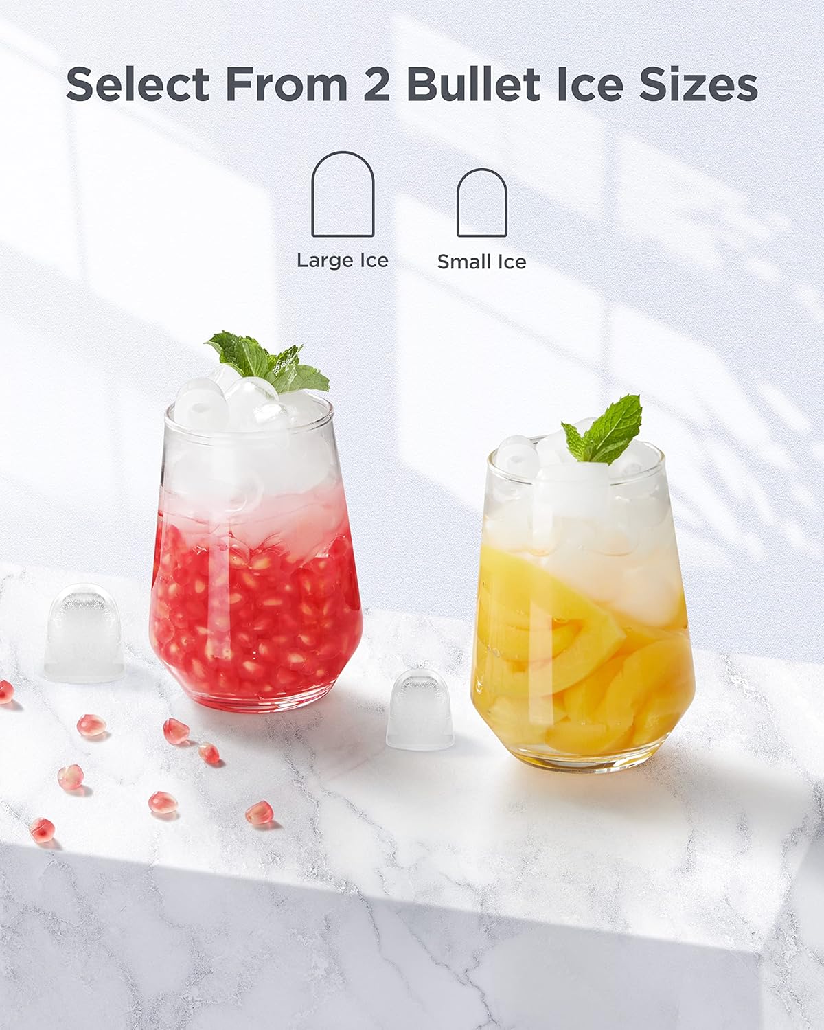 Silonn Máquina para hacer hielo, 26 libras en 24 horas, 9 cubos listos en 6 minutos, máquina de hielo autolimpiable, máquina de hielo portátil