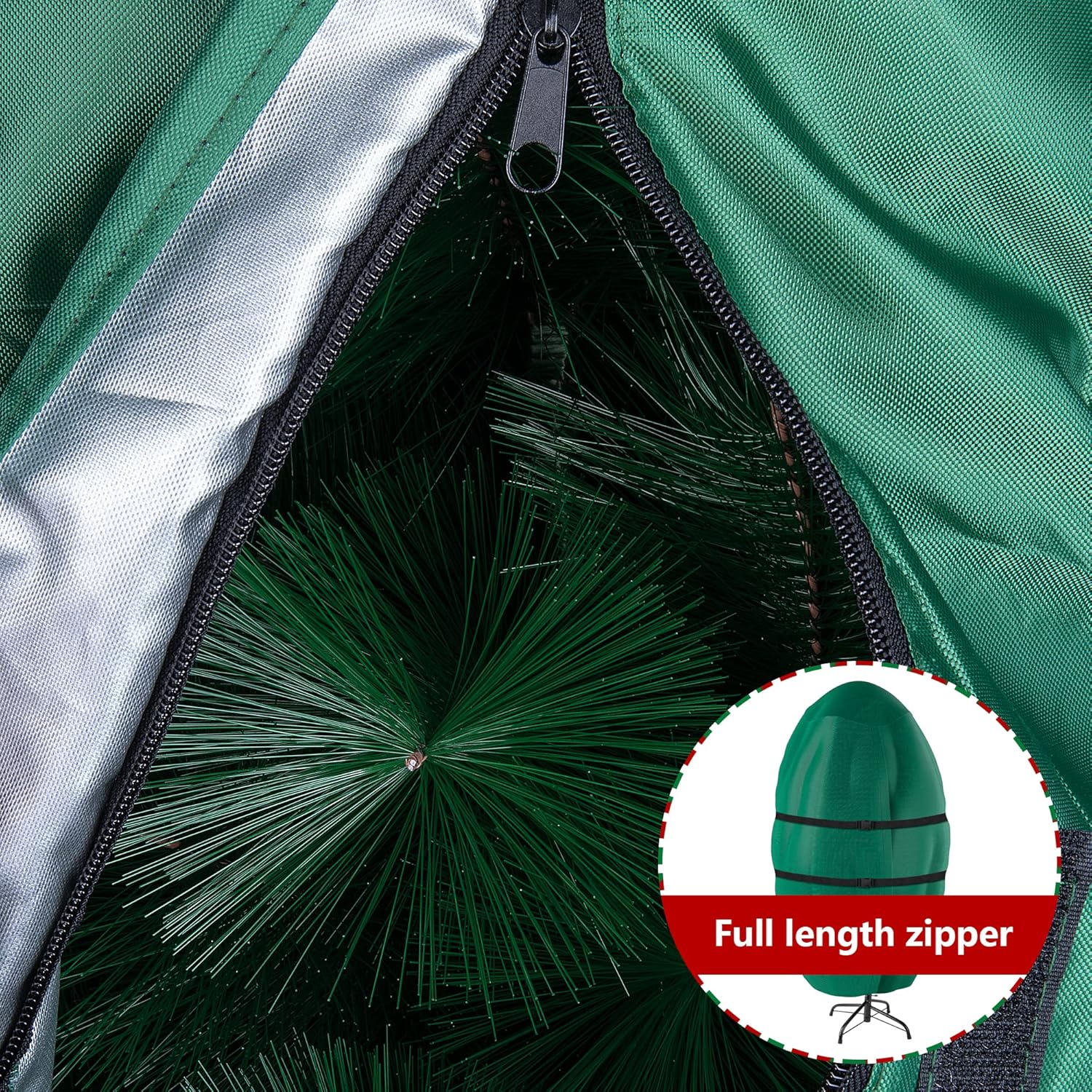 Cubierta vertical de almacenamiento para árbol de Navidad, bolsa vertical para árbol de Navidad con capacidad para árboles de hasta 9 pies,