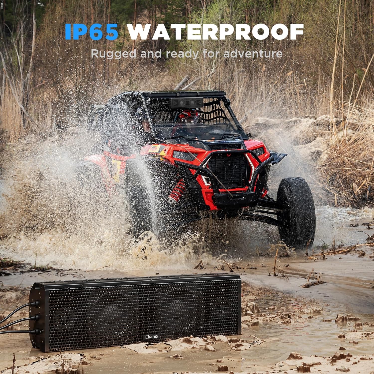 Barra de sonido UTV de 17 pulgadas, barra de sonido ATV Bluetooth con iluminación RGB, barra de sonido amplificada Powersports SXS, barra de sonido