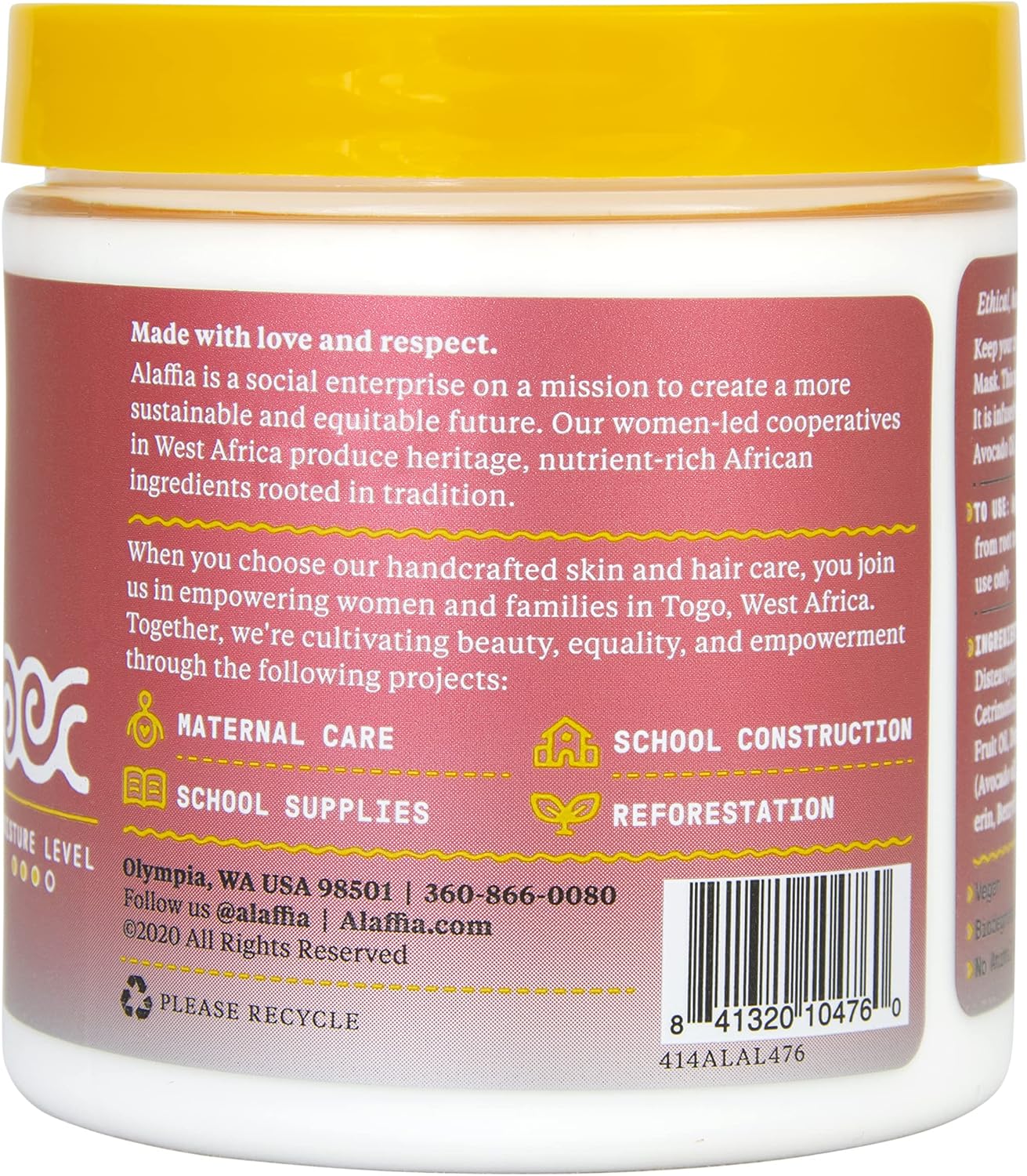 Alaffia Cuidado del cabello, hermosos rizos profundos acondicionadores, productos para el cabello grueso y rizado, vitaminas nutritivas, aceite de