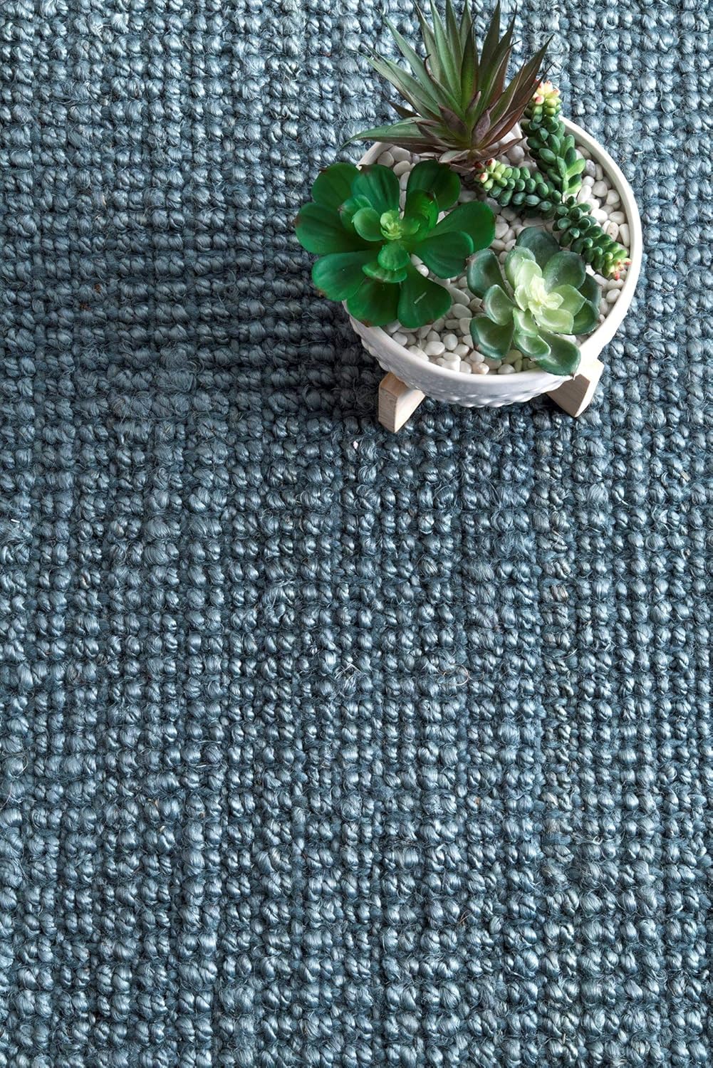 nuLOOM – Alfombra gruesa de yute Daniela Farmhouse, 8 x 10, color azul