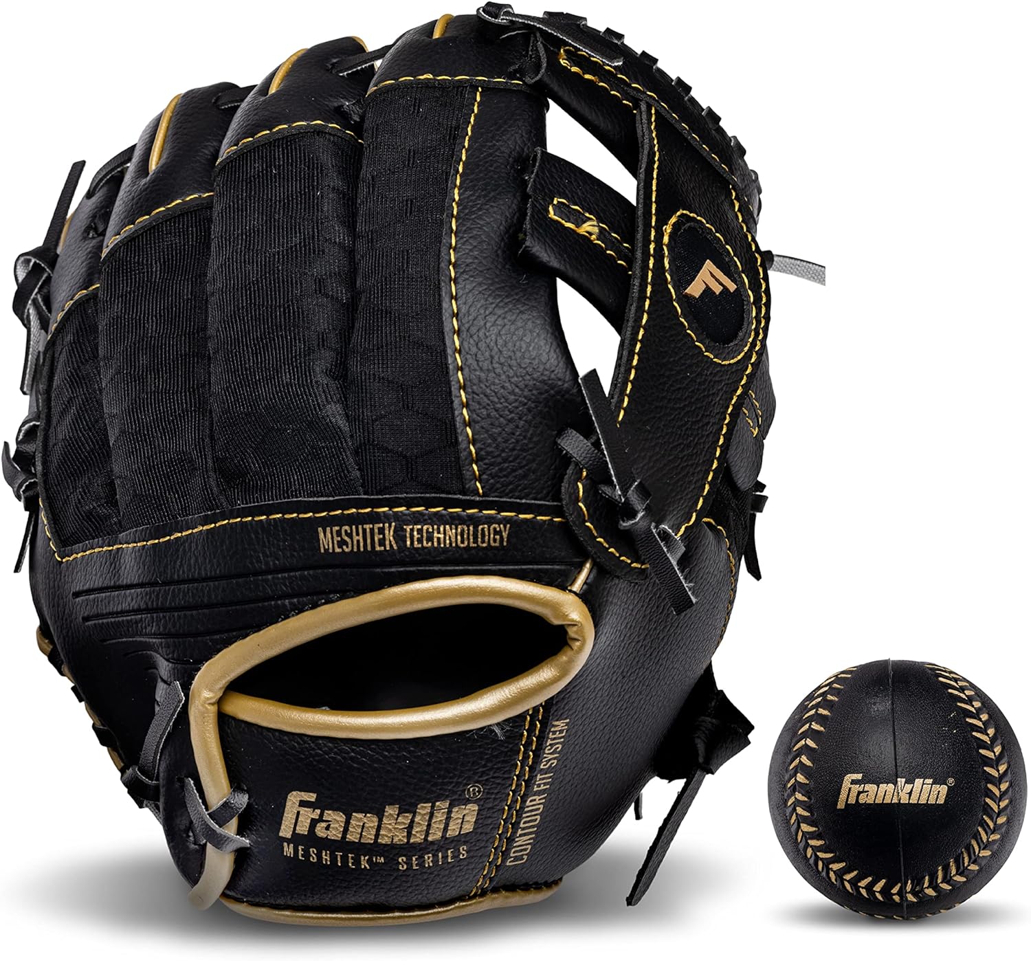 Franklin Sports – Juego de guantes y pelotas de teeball – Meshtek Guantes de teeball y béisbol, espuma – 9.5 pulgadas