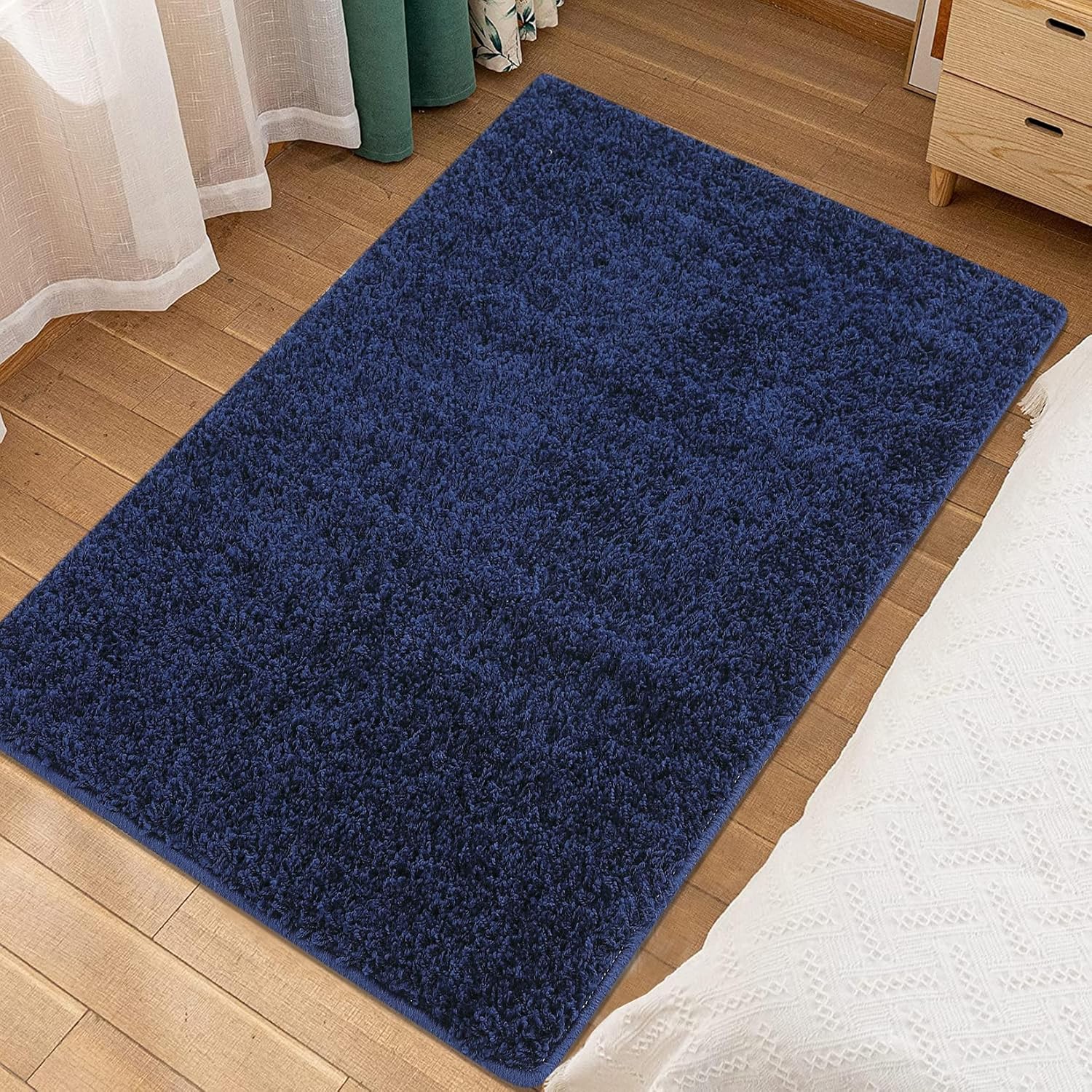 NANAN Alfombra pequeña de pelo largo de 2 x 3 pies, antideslizante, moderna, para interiores, alfombra de felpa suave y esponjosa, alfombra de noche