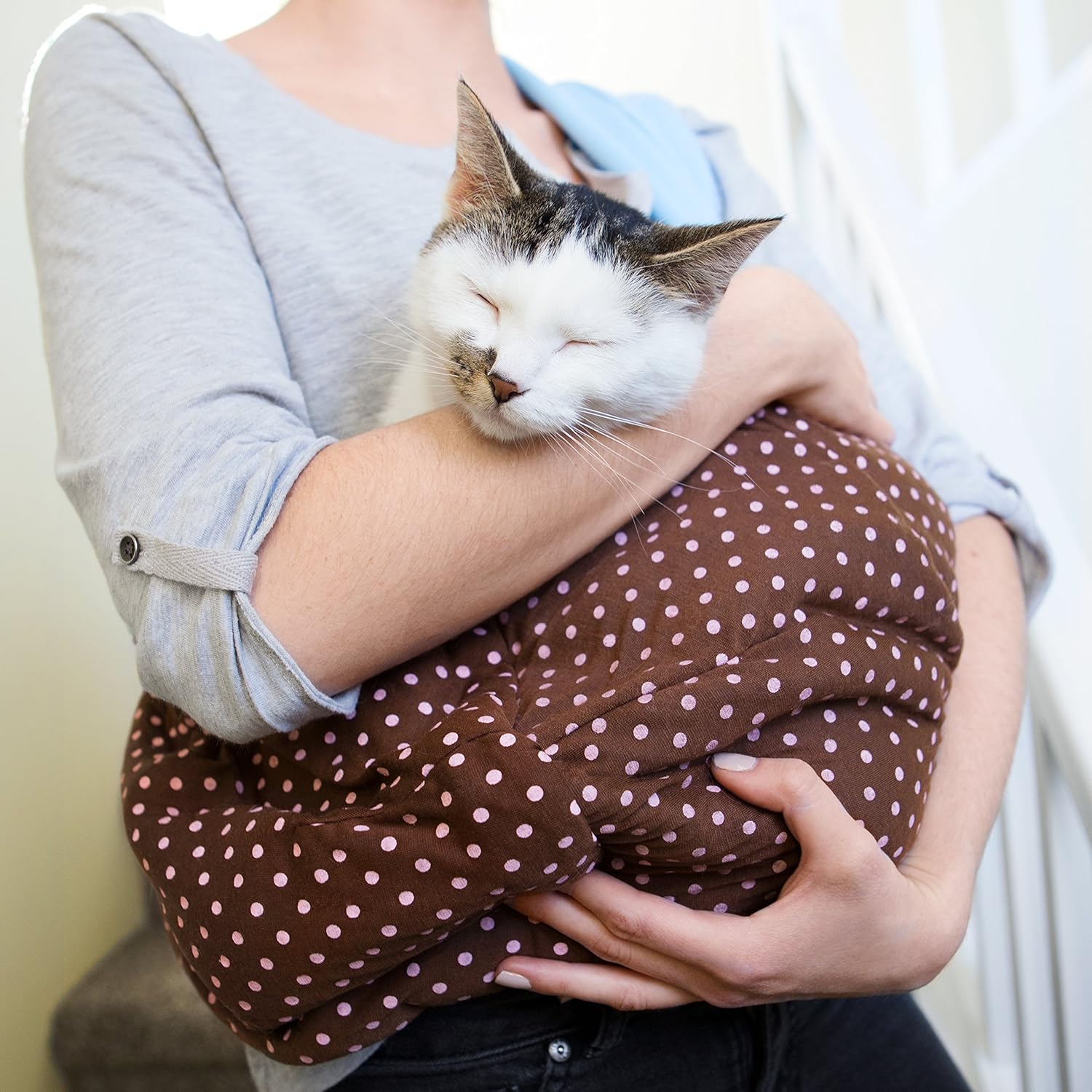 Transportín para perros y gatos iPrimio manos libres, bolsa de transporte reversible Papoose Súper bolsa blanda y contenedor. Gran transportín para