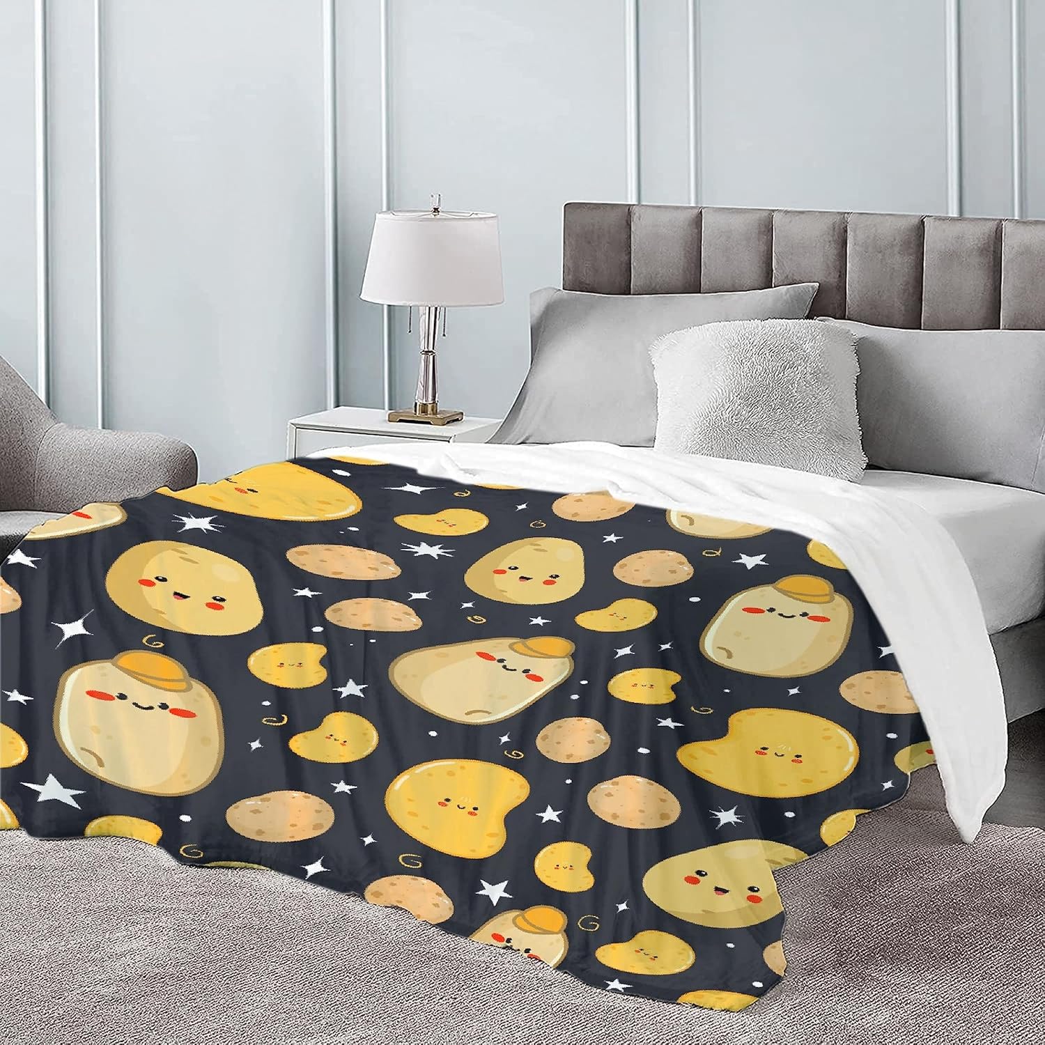 Manta de patatas de regalo para niñas y mujeres, manta súper suave y acogedora para sofá, cama, sofá, oficina, decoración para todas las estaciones,