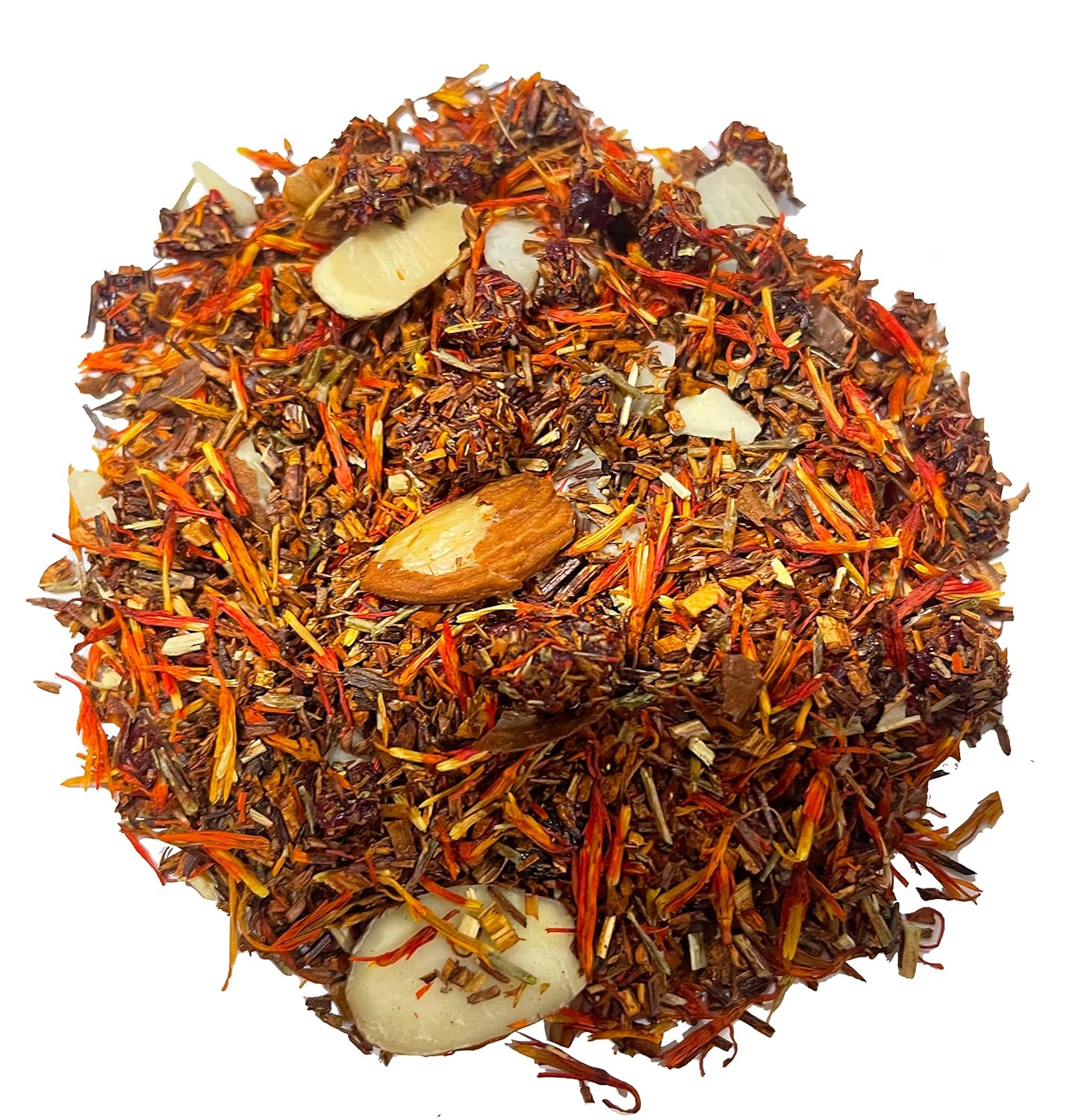 Nelson’s Tea Té de hojas sueltas Cherry Almond Rooibos Disfrute de la mezcla perfecta de rooibos verdes y rojos, almendras picadas y cártamo – 4 oz.